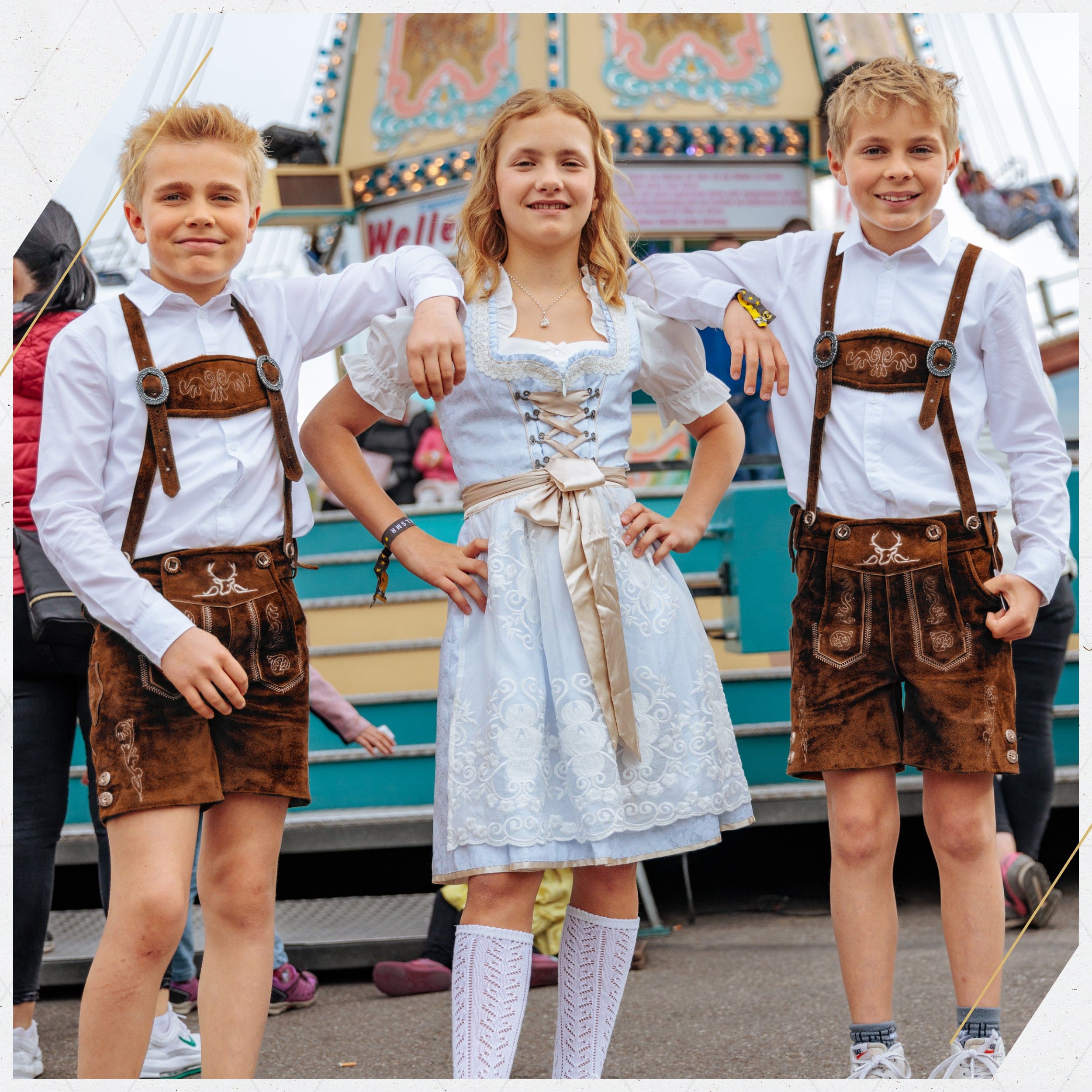 Bavaria Trachten Lederhosen Kids Dark Brown Oktoberfest