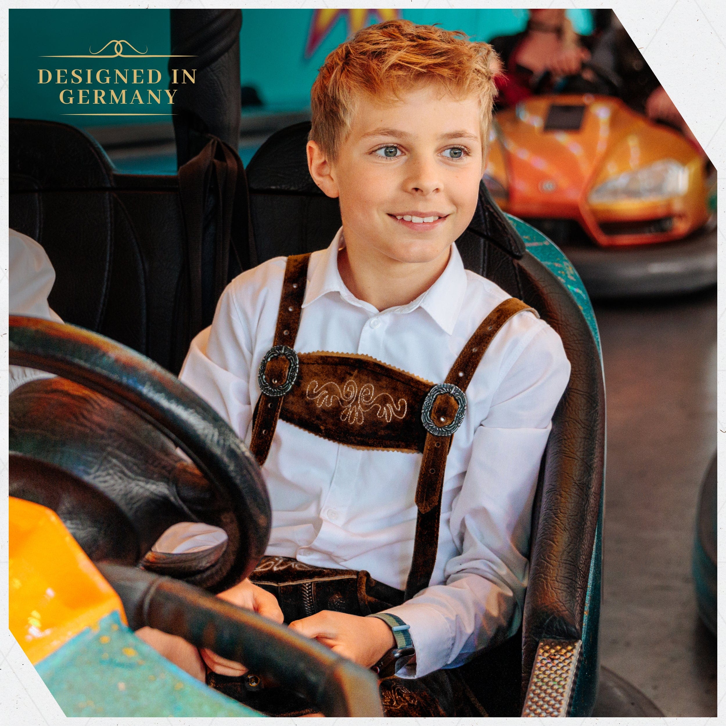 Bavaria Trachten Lederhosen Kids Dark Brown Oktoberfest
