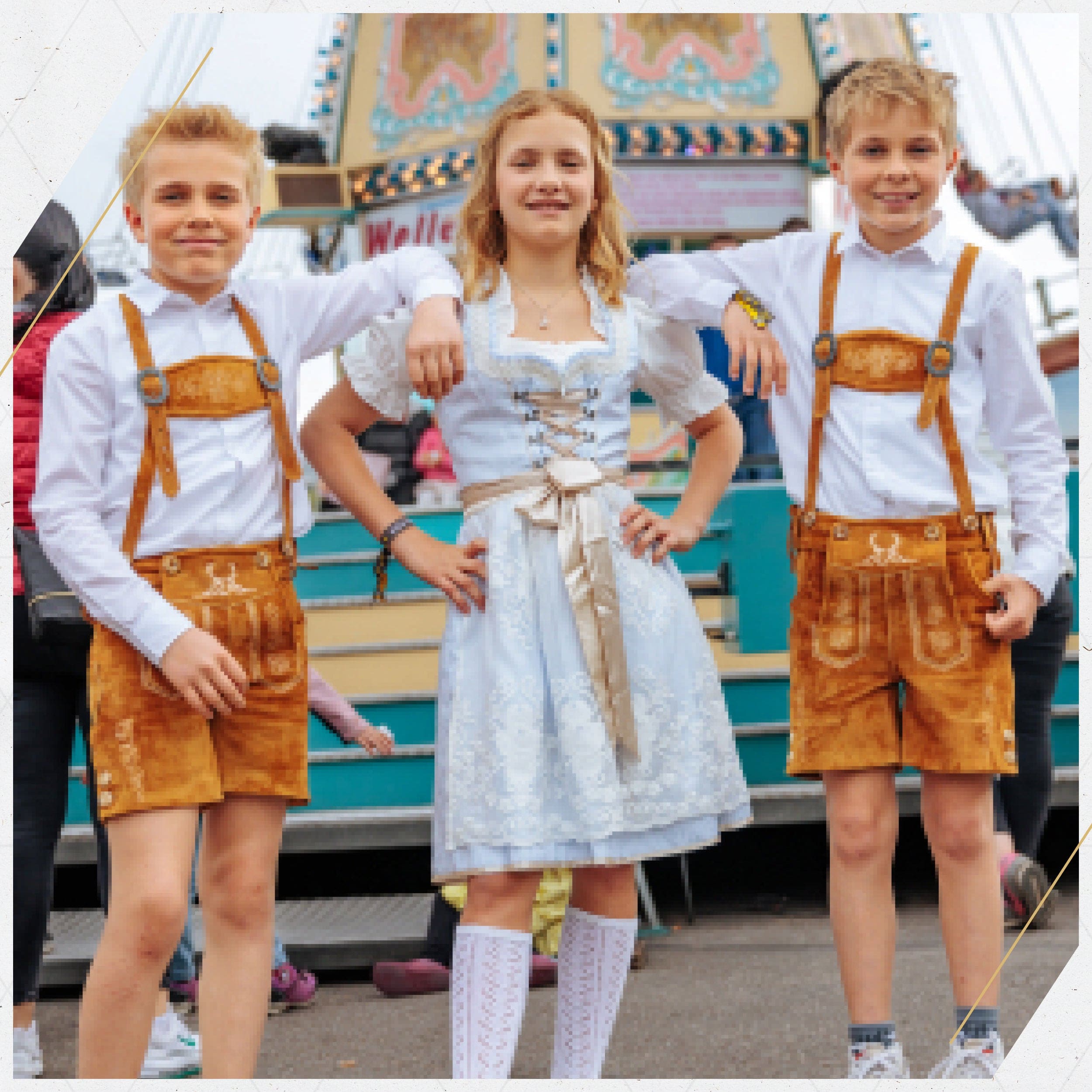 Bavaria Trachten Lederhosen Kids Light Brown Oktoberfest