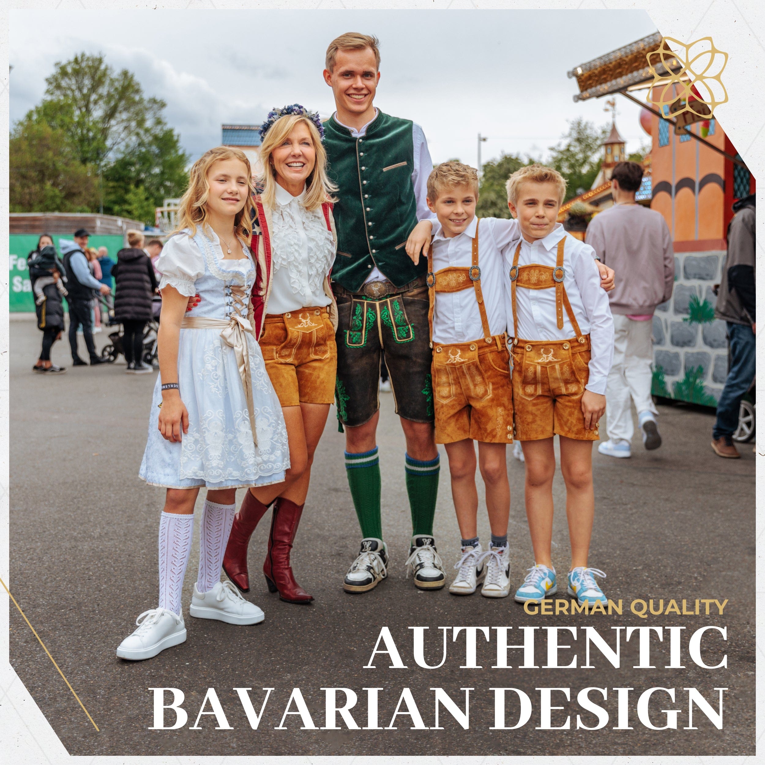Bavaria Trachten Lederhosen Kids Light Brown Oktoberfest