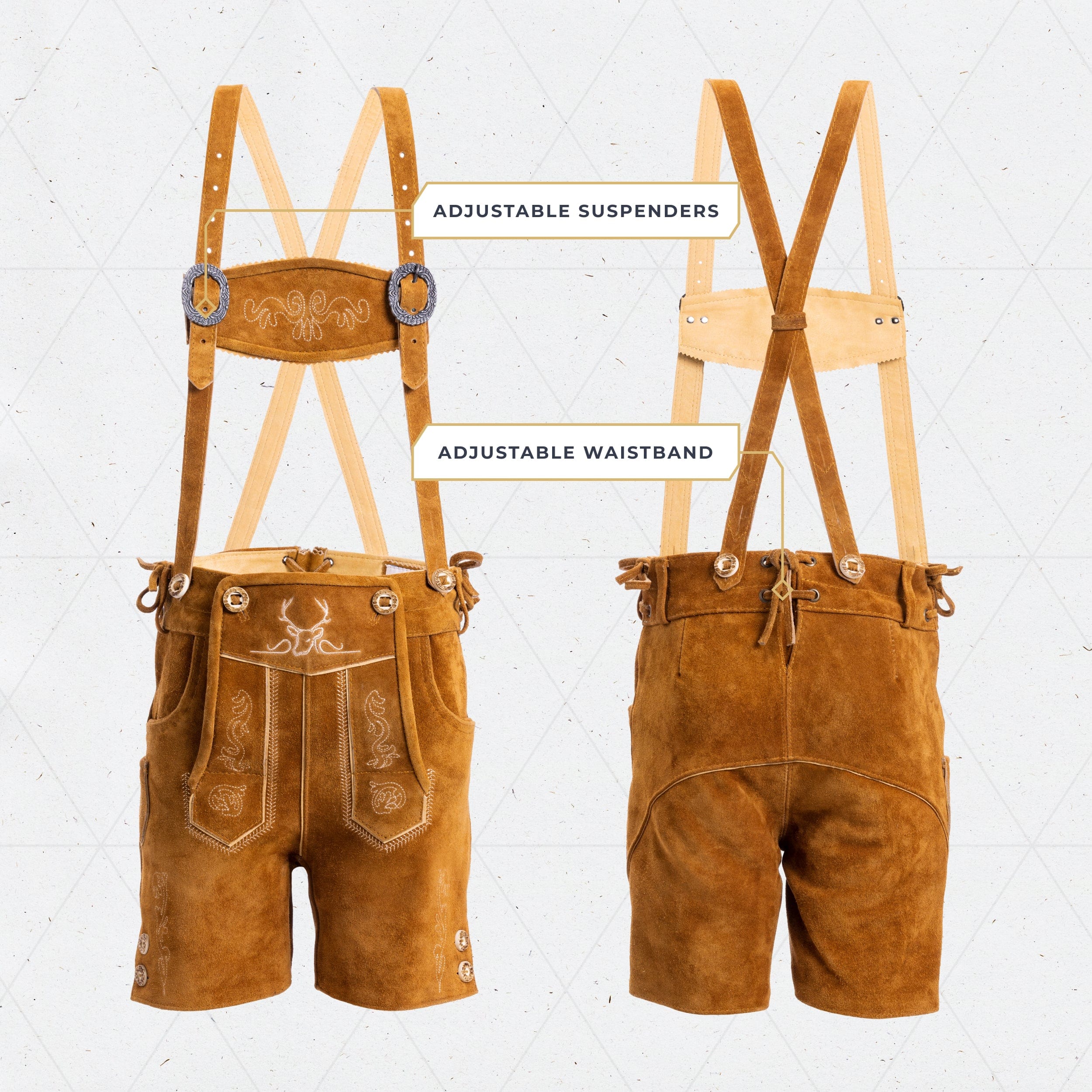 Bavaria Trachten Lederhosen Kids Light Brown Oktoberfest