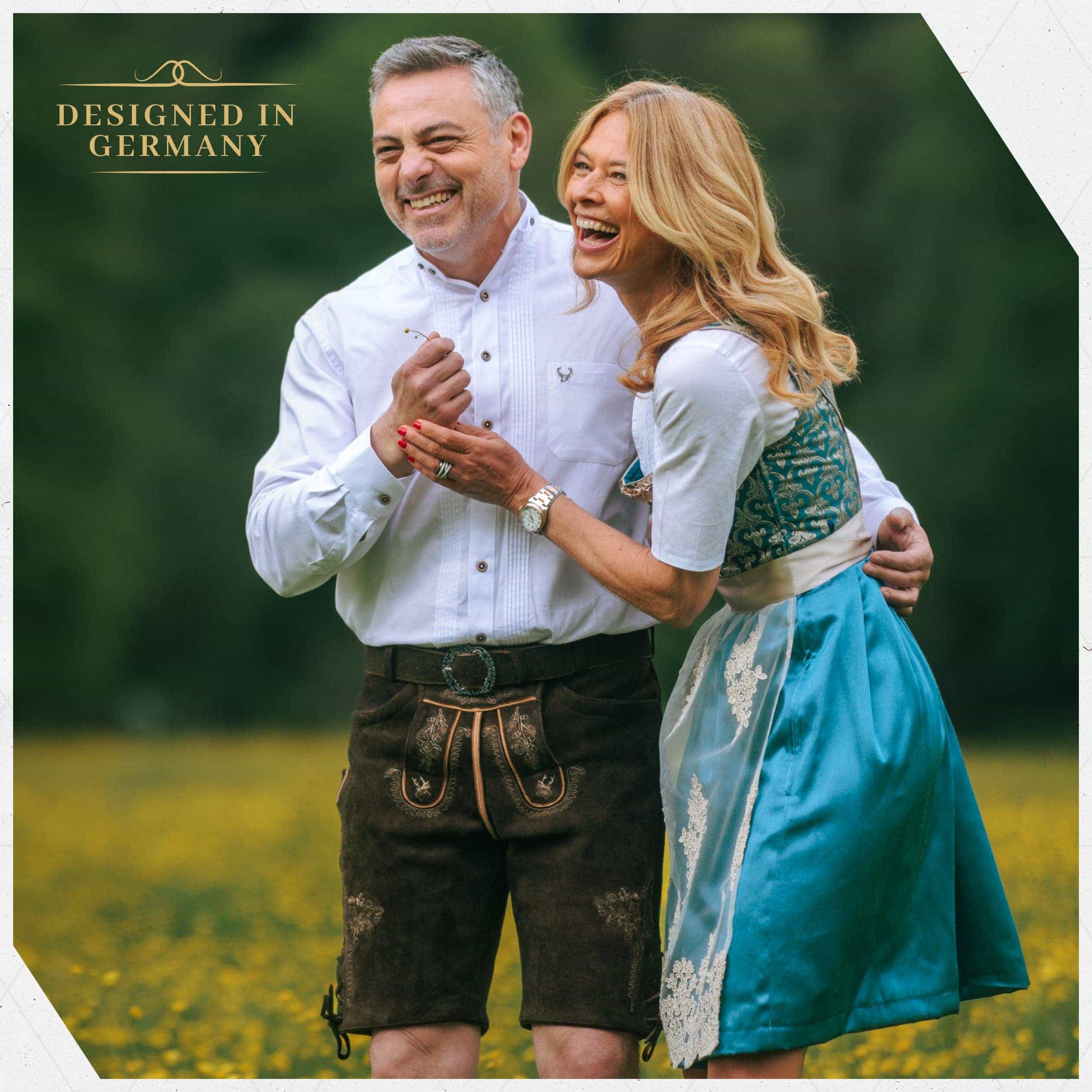 Bavaria Trachten Goat Lederhosen Men Short Dark Oktoberfest