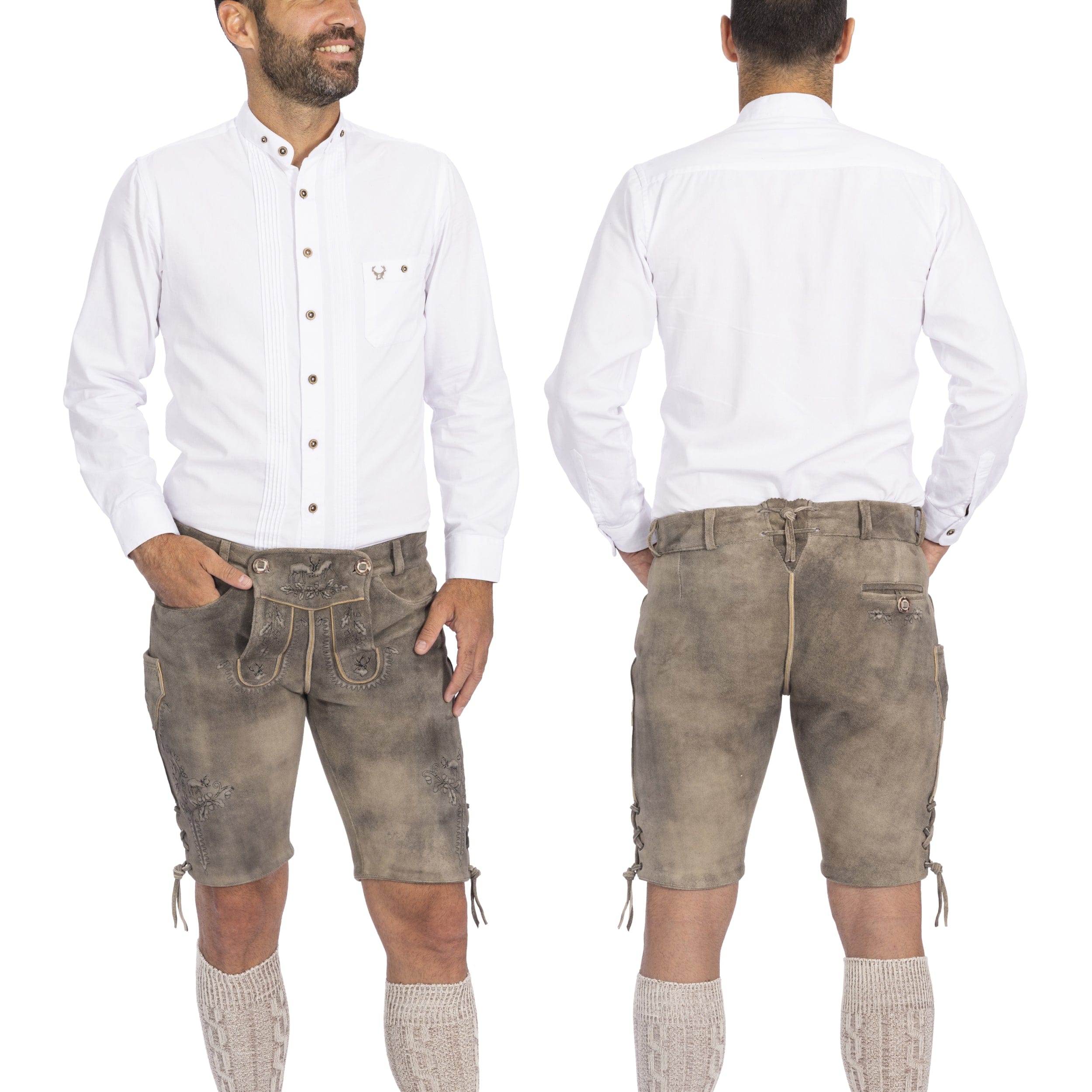 Bavaria Trachten Goat Lederhosen Men - Short, Light Oktoberfest
