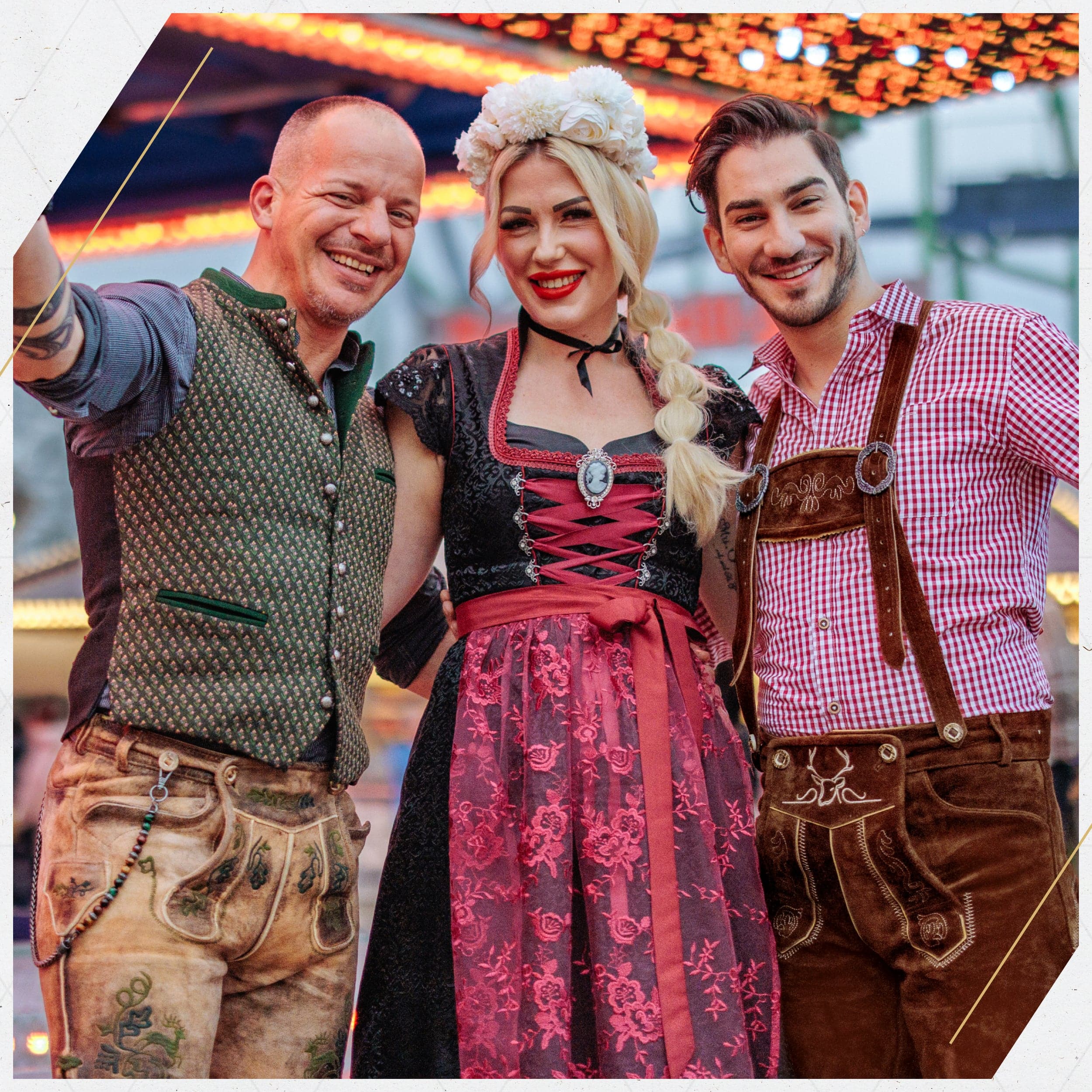 Bavaria Trachten Lederhosen Men Kneebound Antique Waxed Brown Oktoberfest