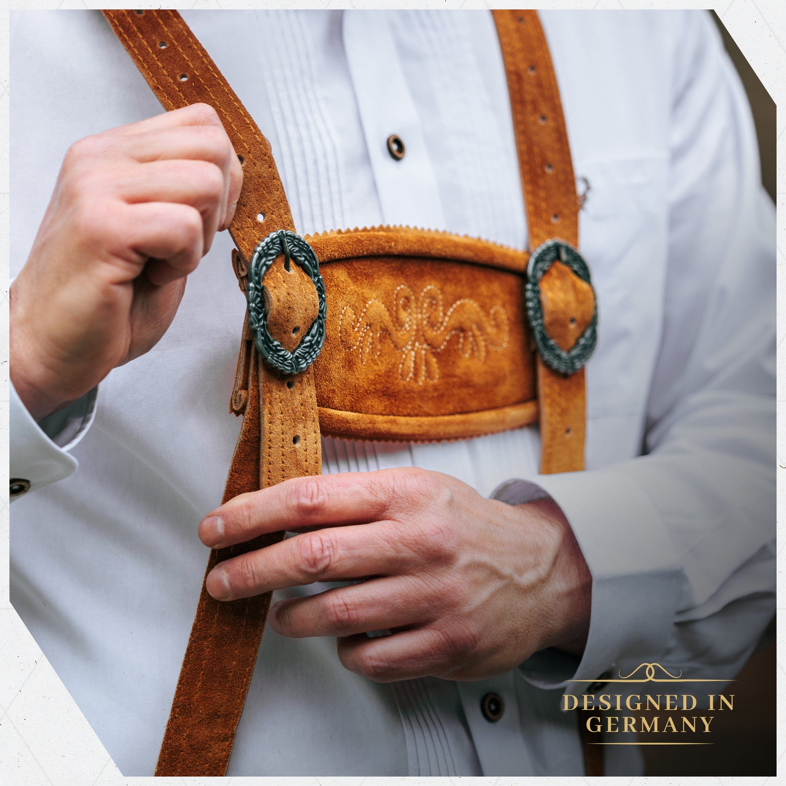Bavaria Trachten Lederhosen Men Kneebound Light Brown Oktoberfest