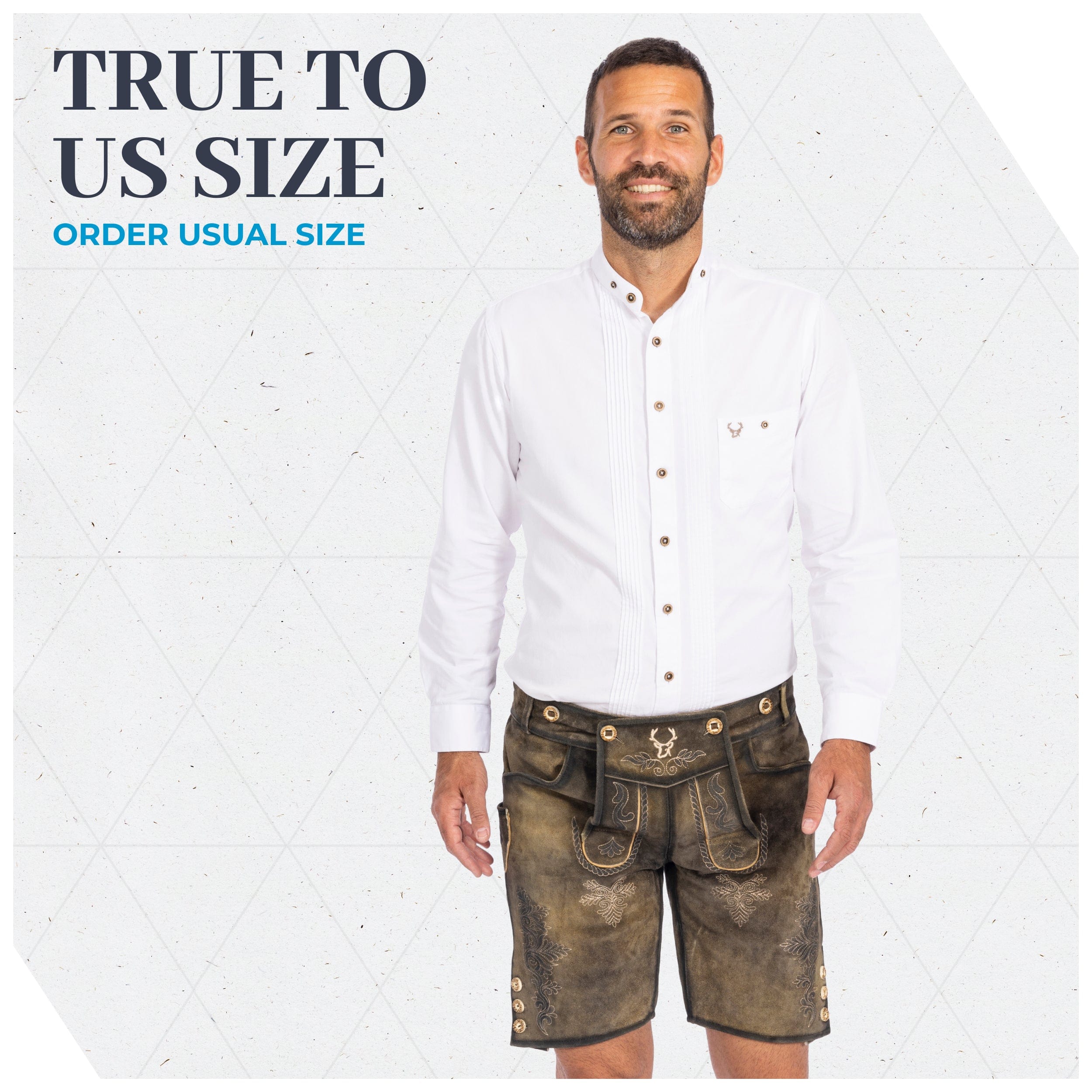 Bavaria Trachten Lederhosen Men Short Antique Waxed Brown Oktoberfest