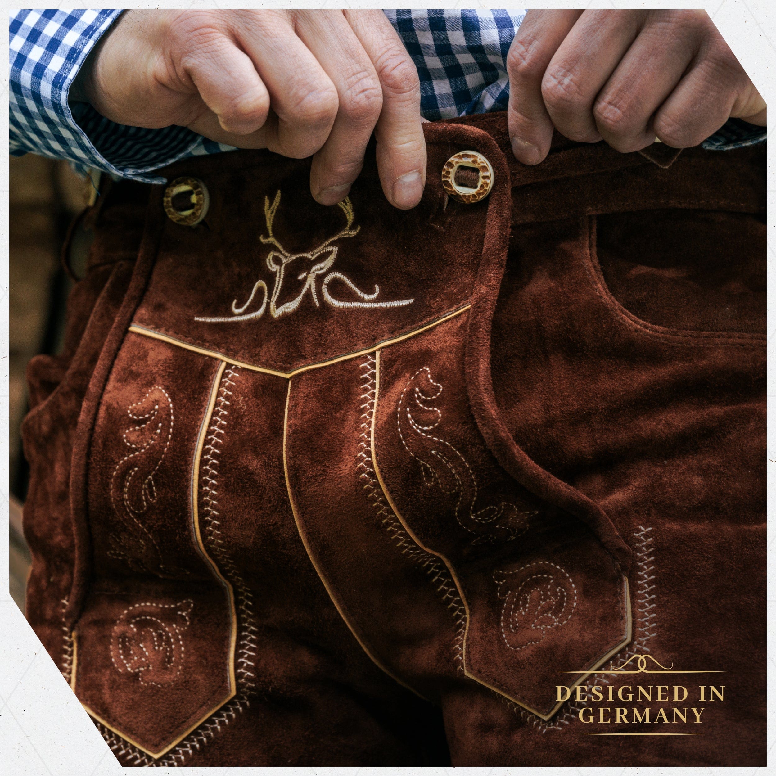 Bavaria Trachten Lederhosen Men Short Dark Brown Oktoberfest
