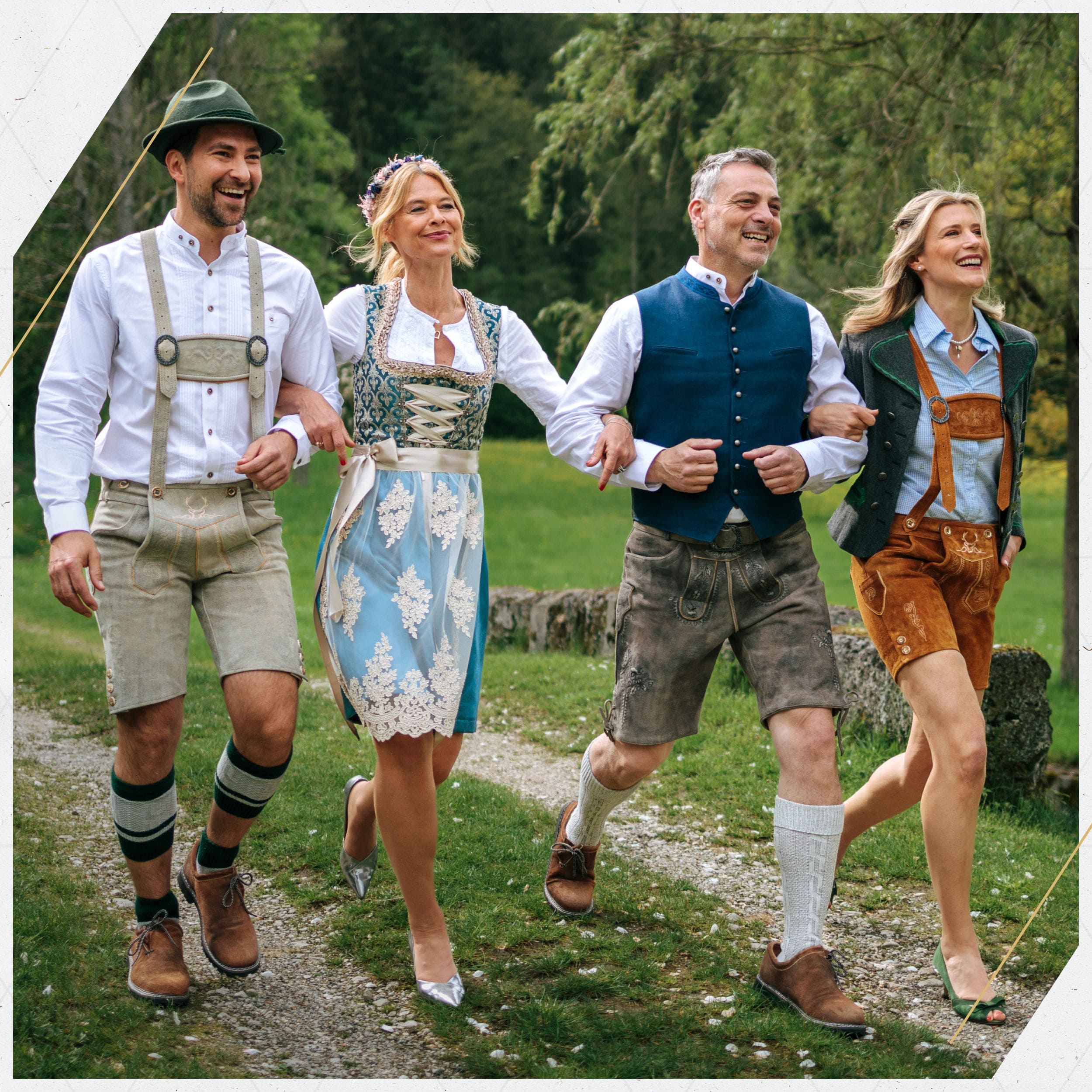 Bavaria Trachten Lederhosen Men Short Green Oktoberfest
