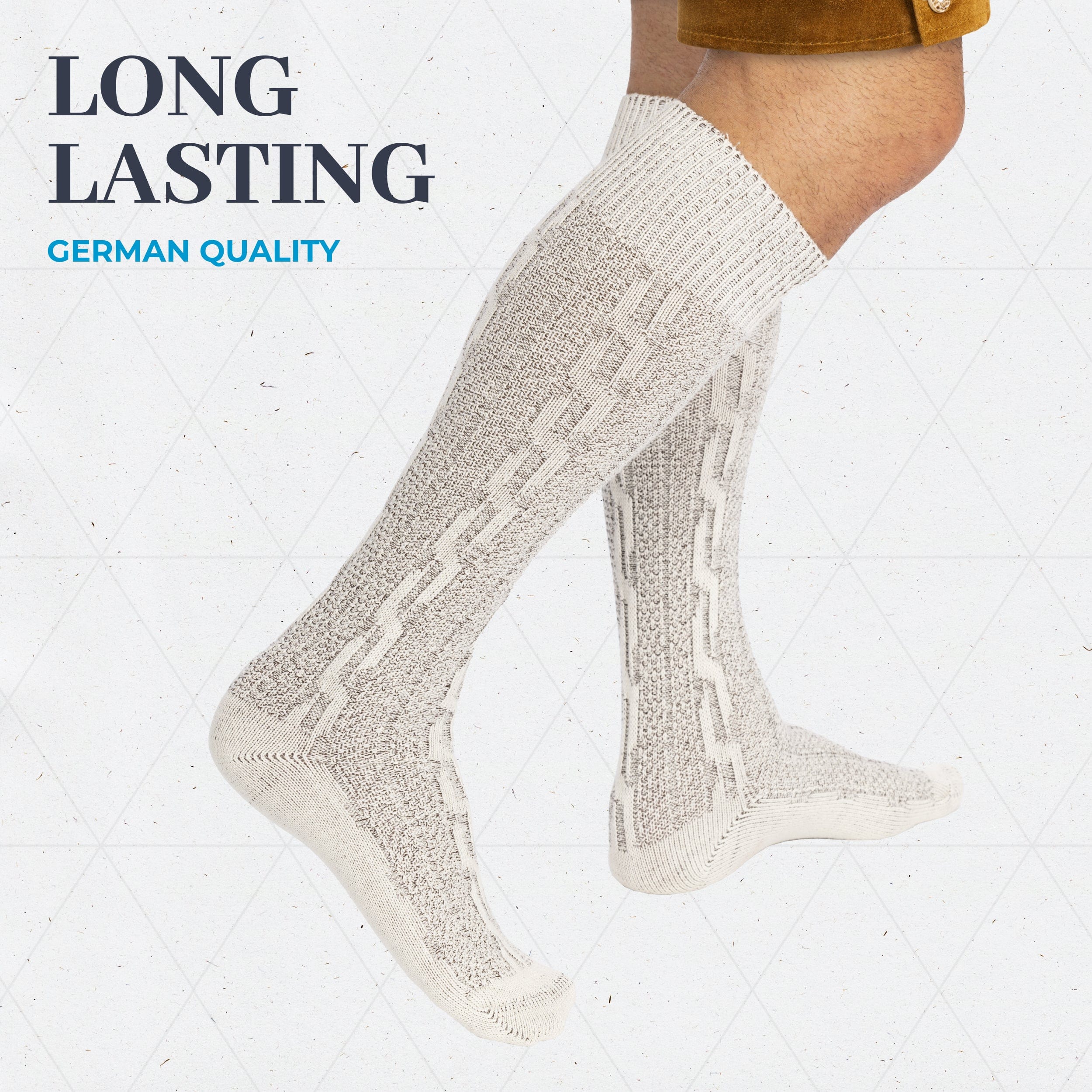 Bavaria Trachten Socks Men Loferl Heather White Oktoberfest