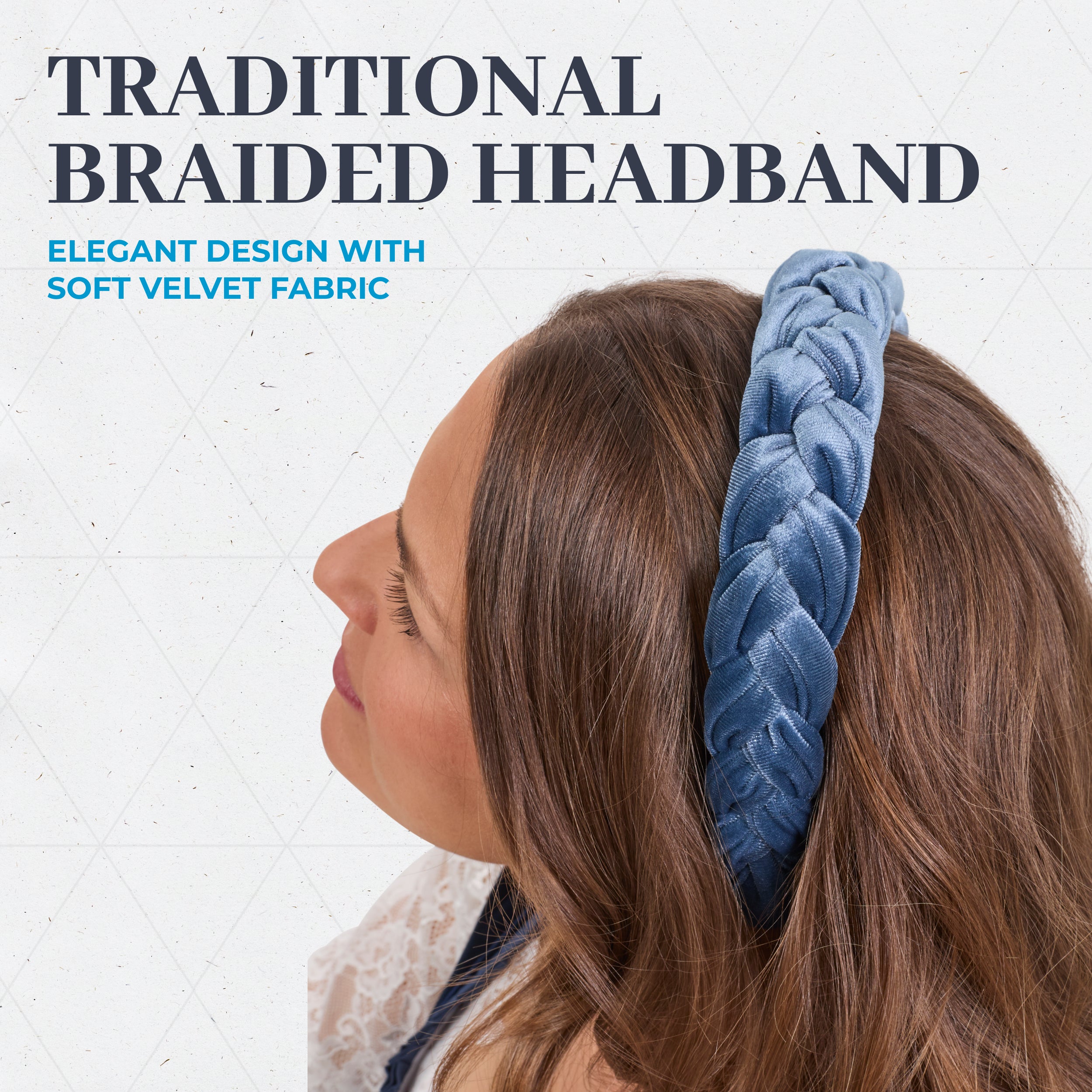 Bavaria Trachten Headband for Women Braided Design Blue