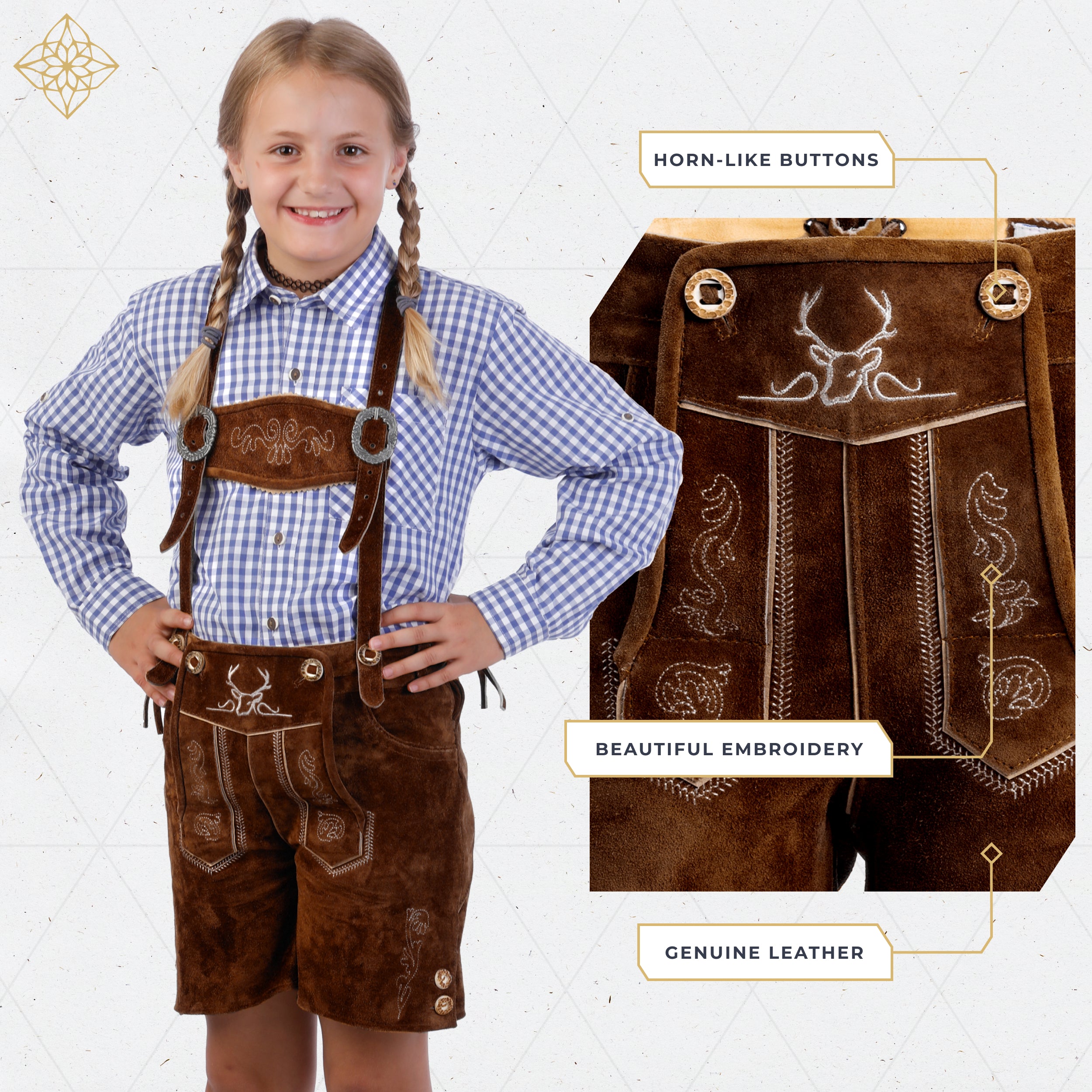 Lederhosen Kids Dark Brown