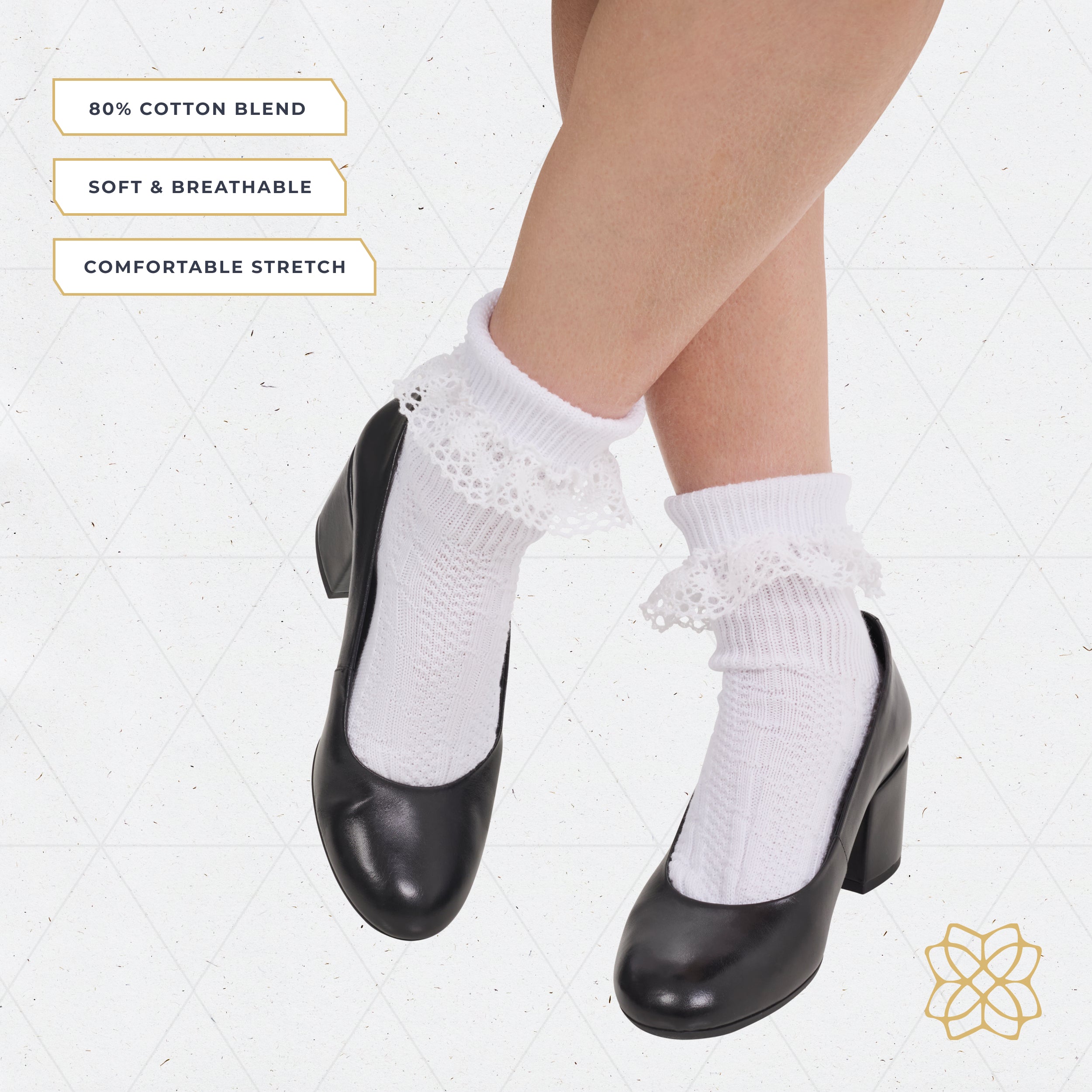 Oktoberfest Socks Women Mid-Calf - White