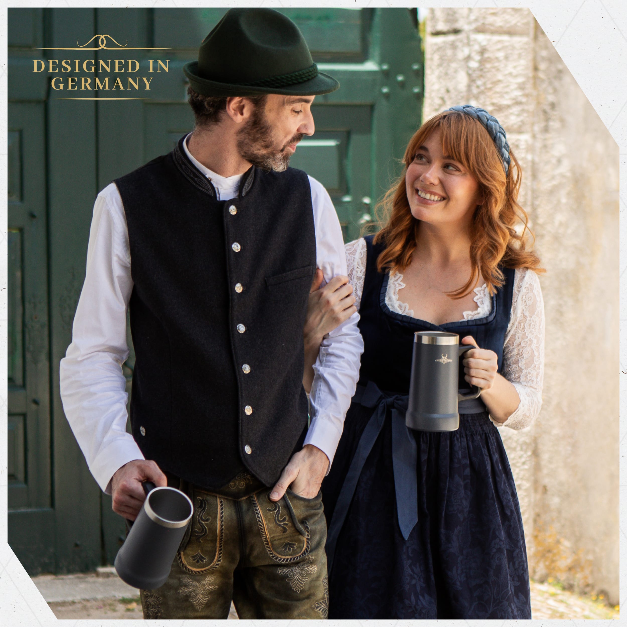 Bavaria Trachten Vest Men Blue