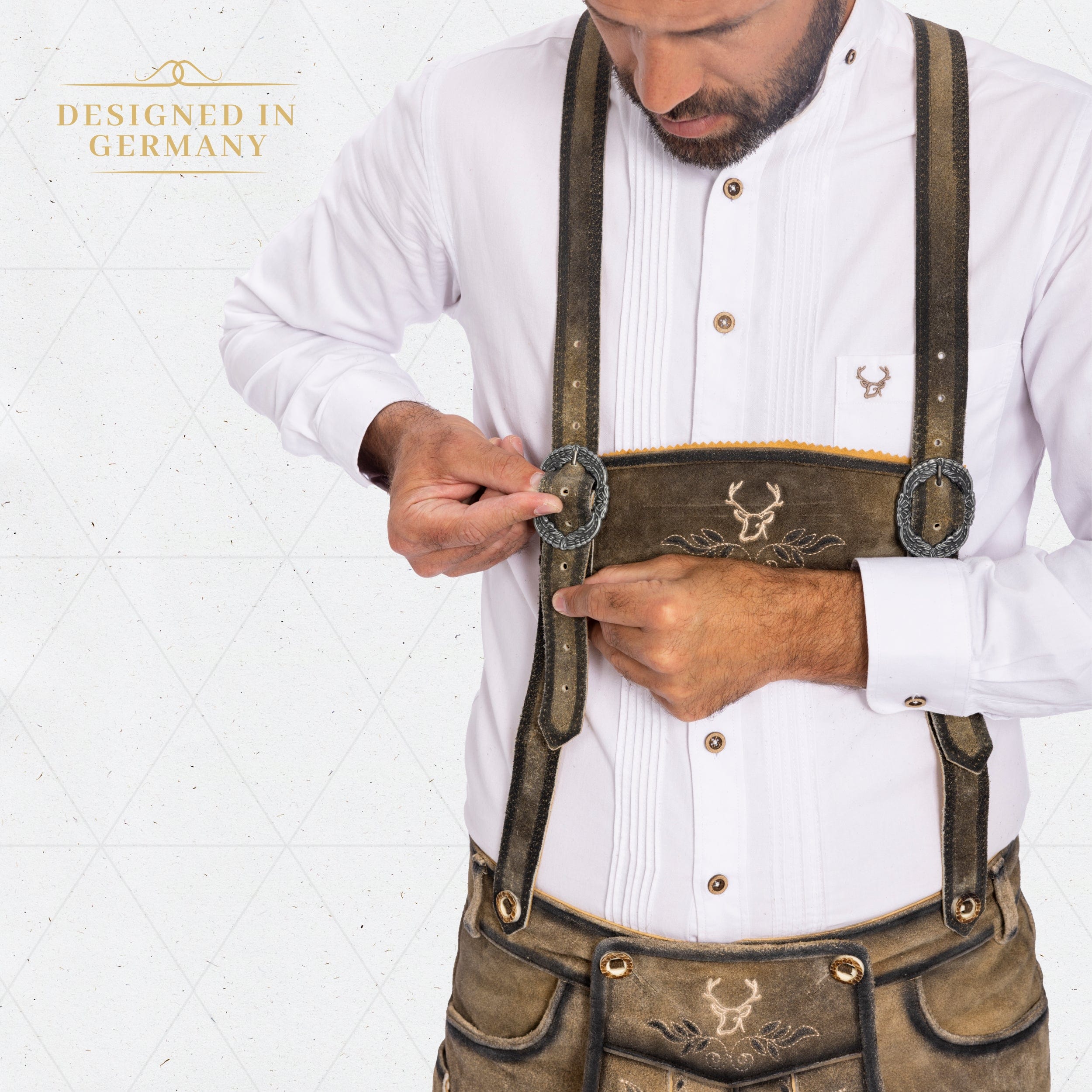 Bavaria Trachten Lederhosen Men Kneebound Antique Waxed Brown Oktoberfest 