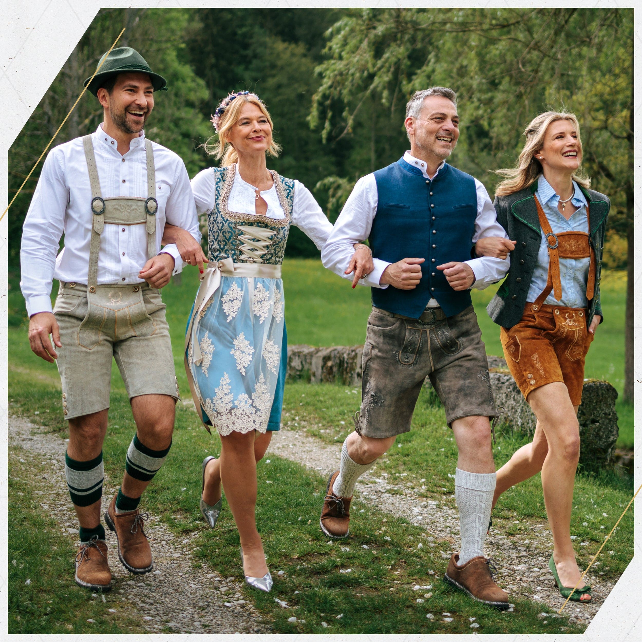 Bavaria Trachten Lederhosen Men Short Green Oktoberfest 