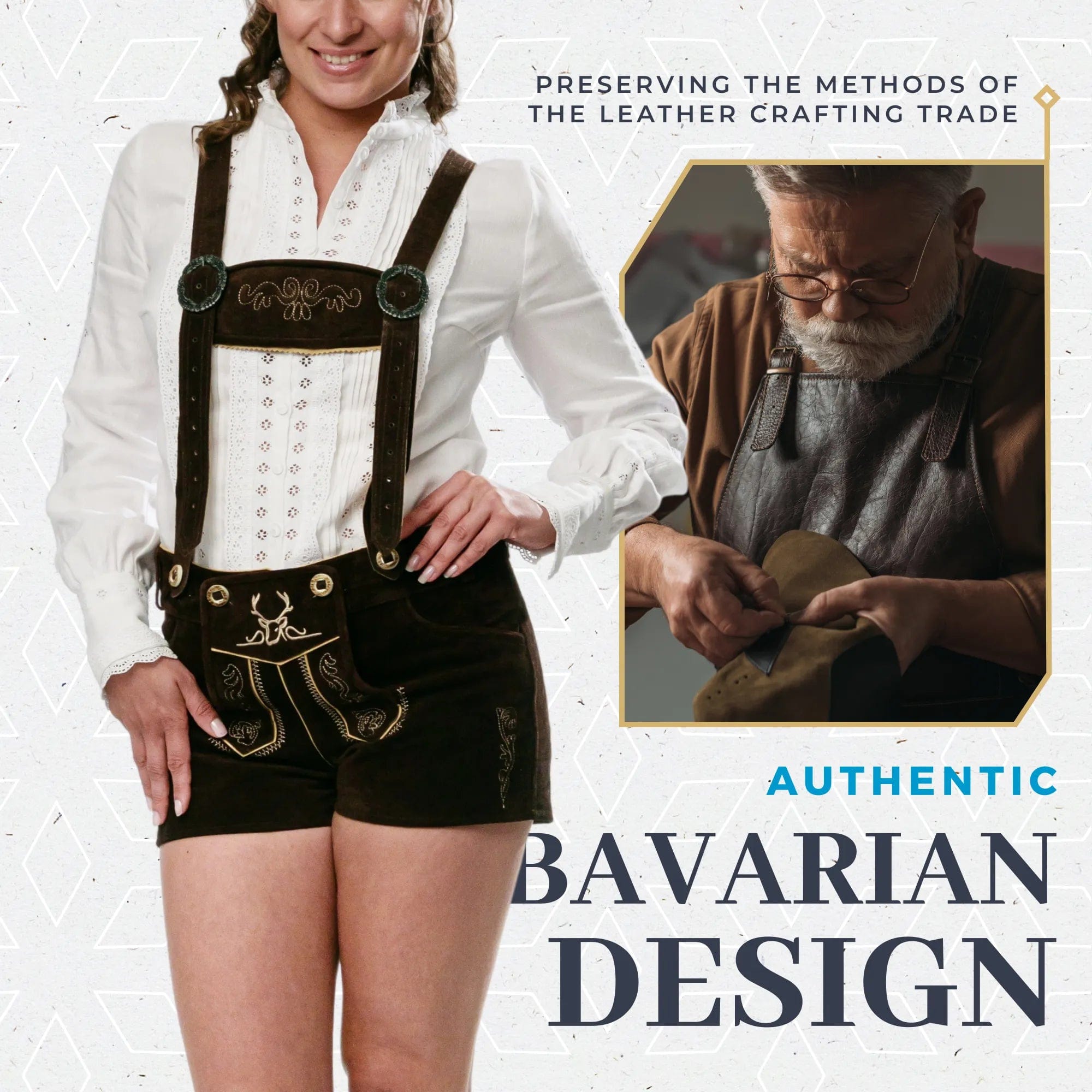 Bavaria Trachten Lederhosen Women Hot Pants Chocolate Oktoberfest 