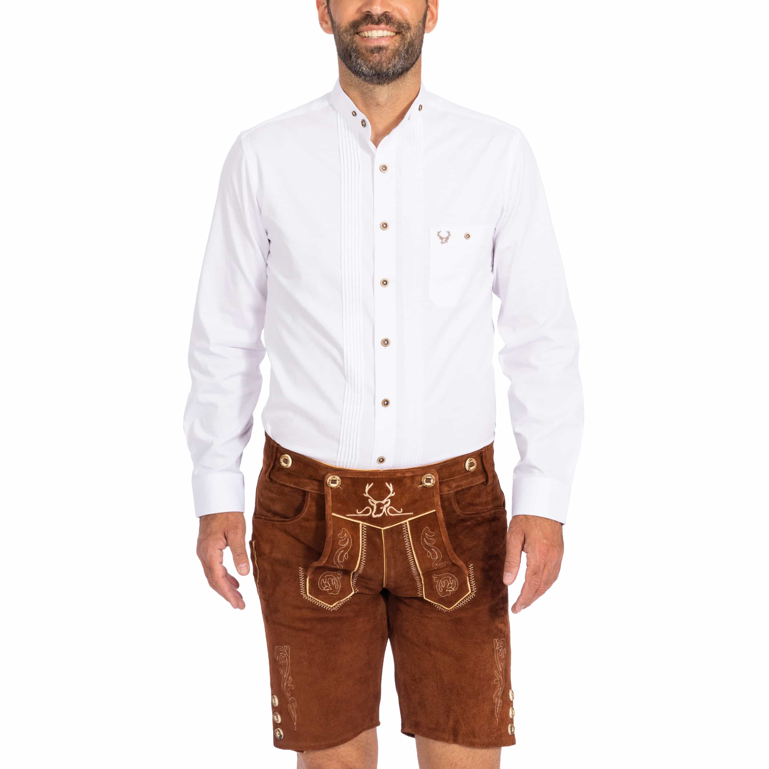 Bavaria Trachten Shirt Men Tracht White Oktoberfest 