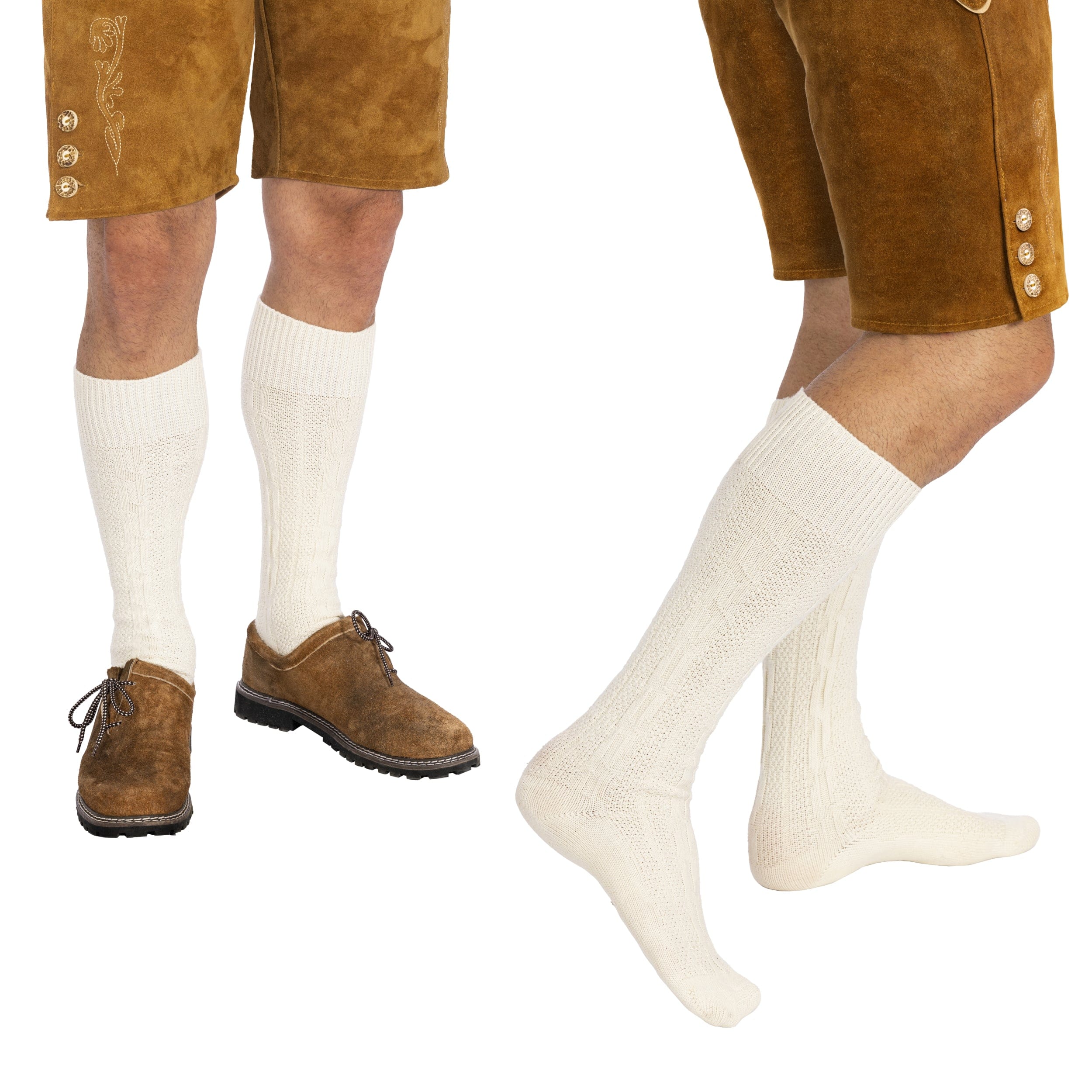 Bavaria Trachten Socks Men Loferl White Oktoberfest 