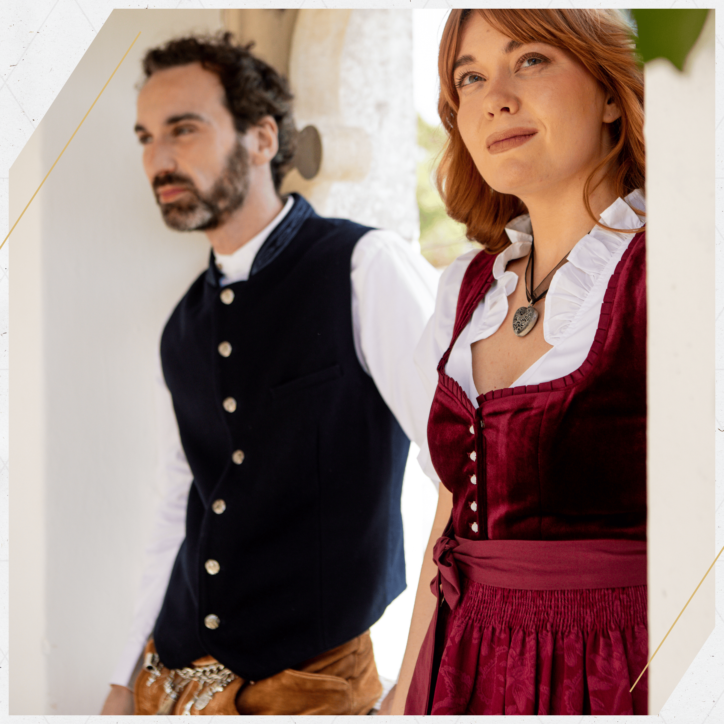 Bavaria Trachten German Dirndl Dress Set Burgundy Velvet with Blouse Oktoberfest 