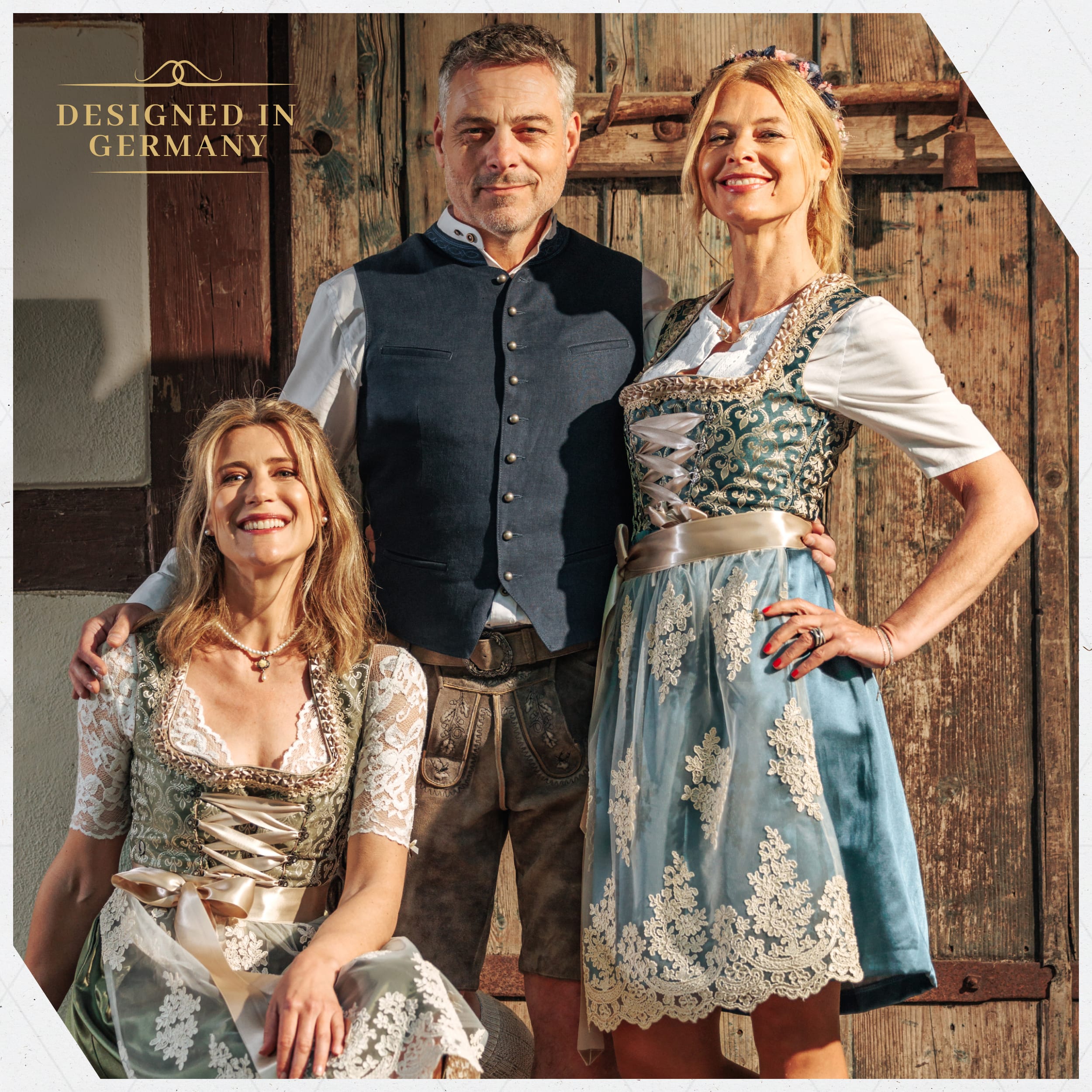 Bavaria Trachten German Dirndl Dress Silver Rose Oktoberfest 