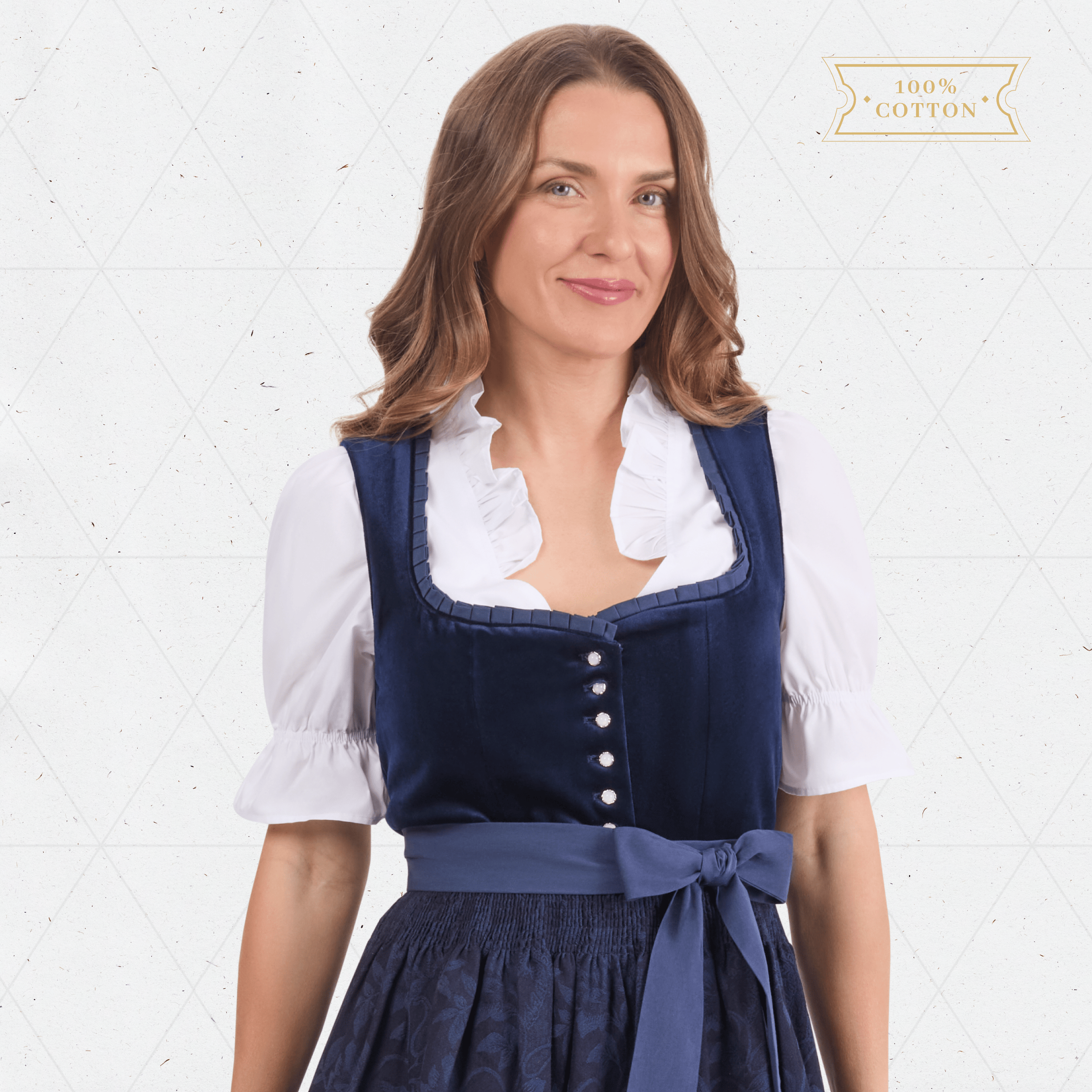 Bavaria Trachten Traditional Dirndl Blouse White Cotton Oktoberfest 