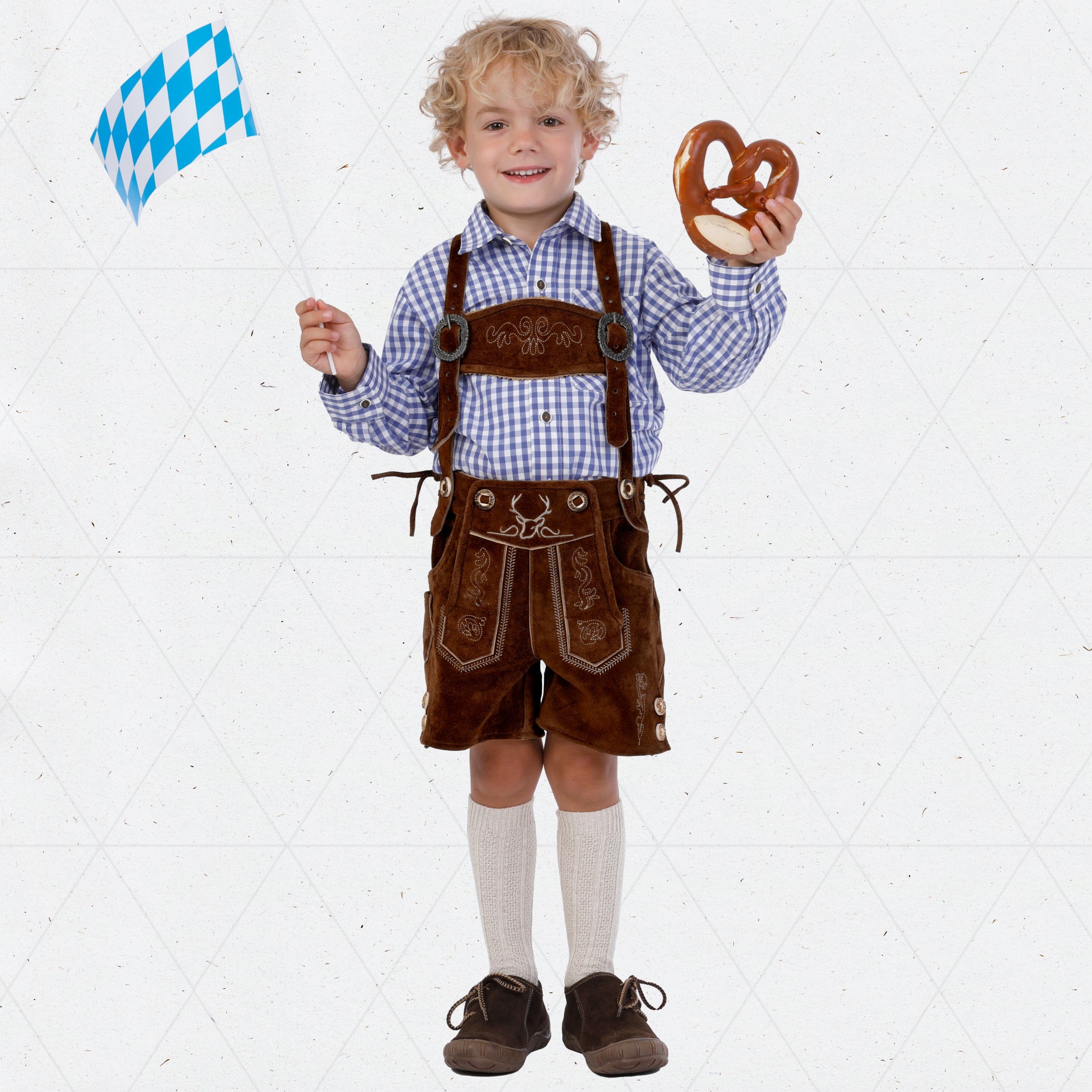 Bavaria Trachten Lederhosen Kids Dark Brown Oktoberfest 