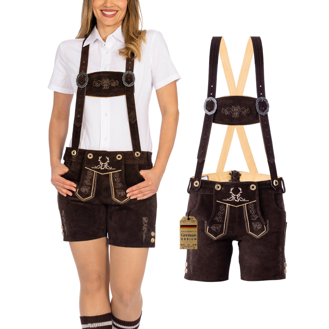 Lederhosen Women Short Pants Chocolate