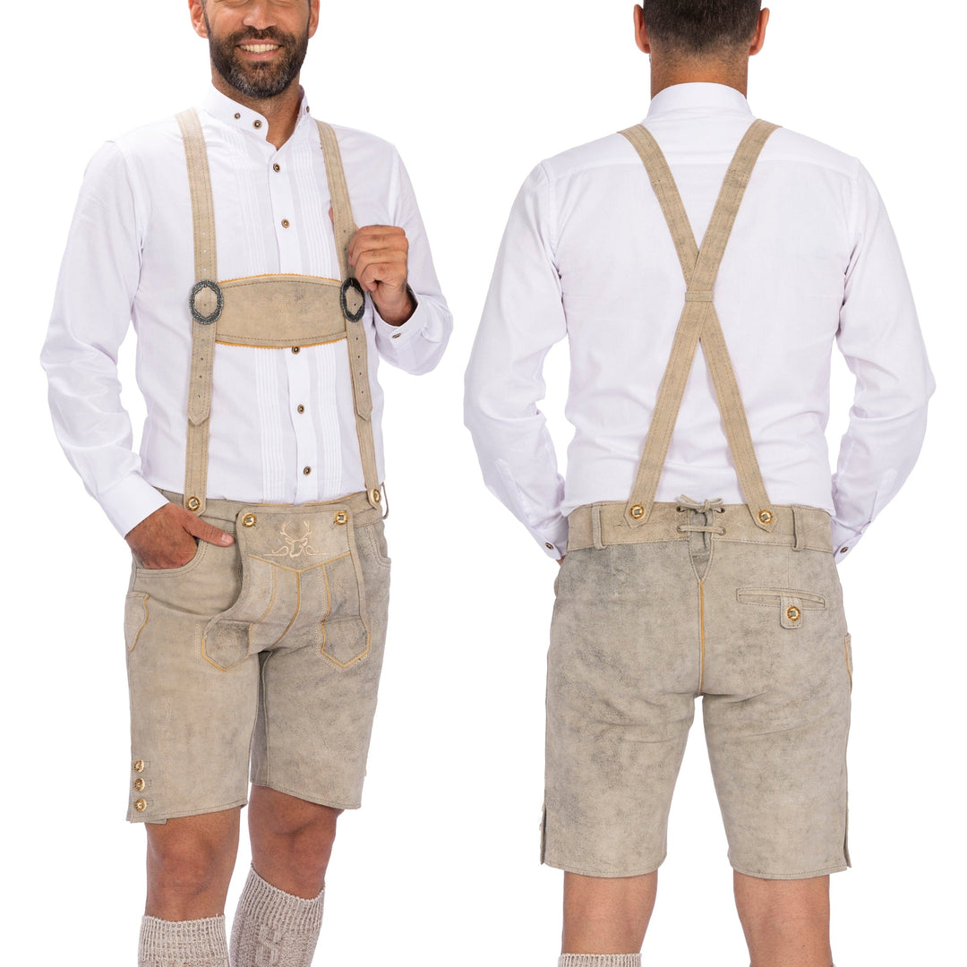 Lederhosen Men Short Oktoberfest TREND 2023 White