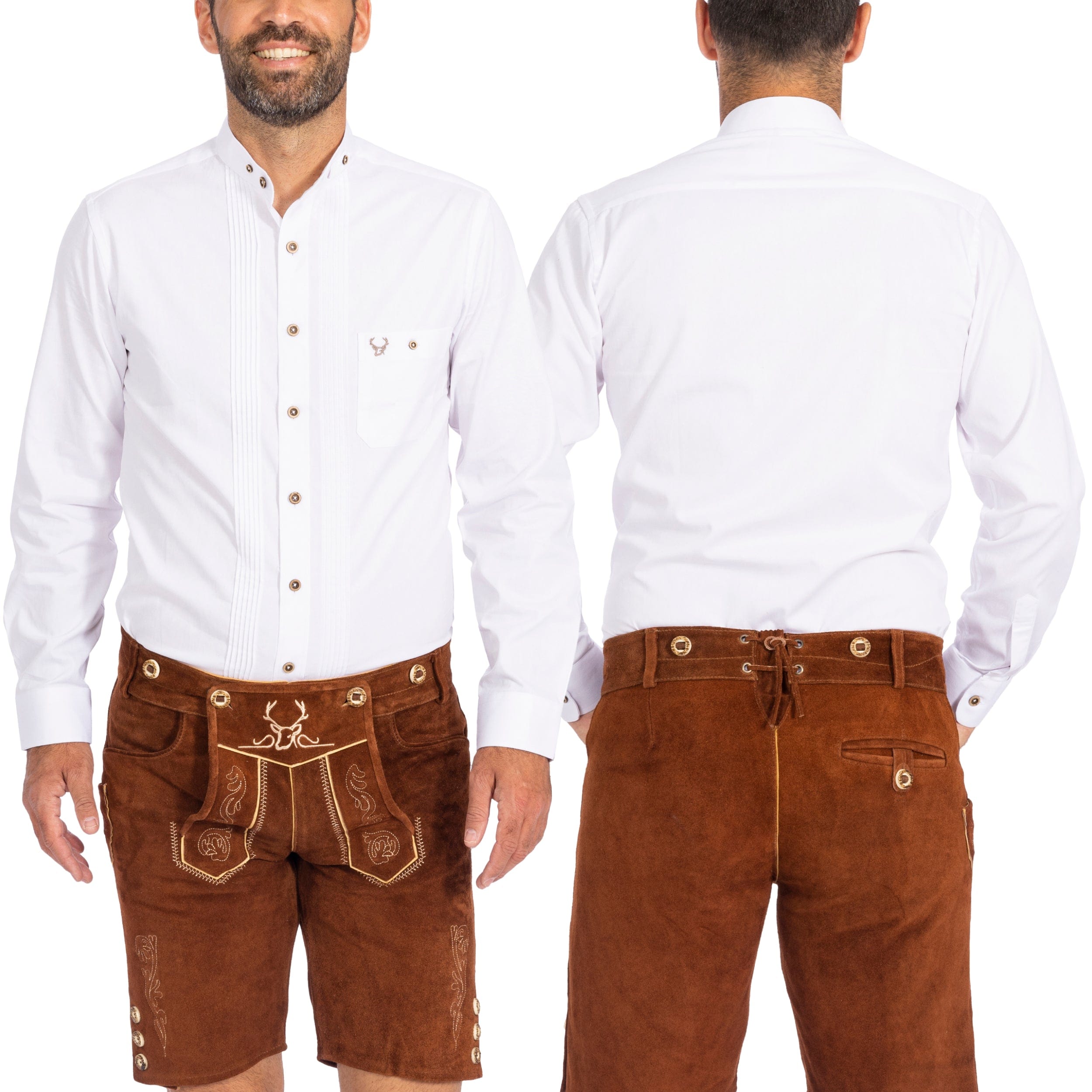 Bavaria Trachten Shirt Men Tracht White Oktoberfest 