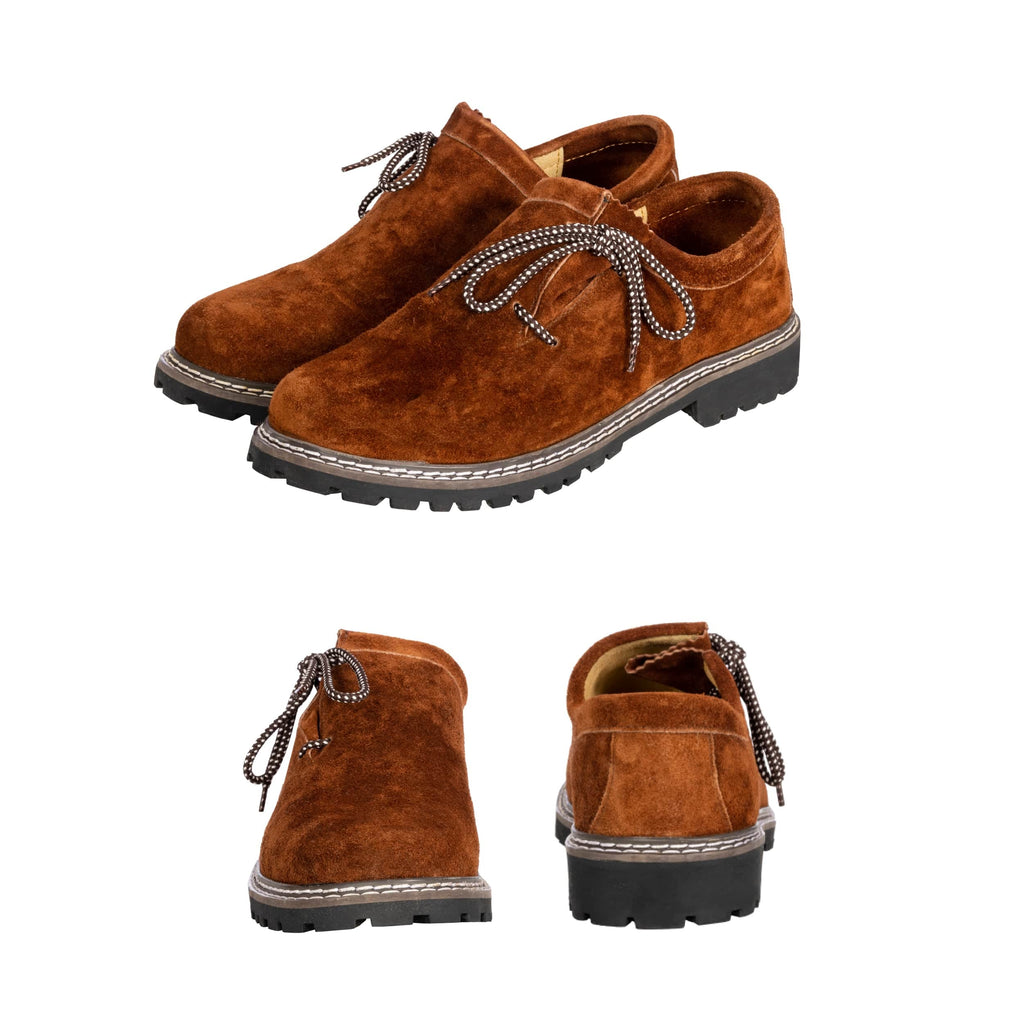 German Bavarian Shoes Men’s  Dark Brown Lederhosen Oktoberfest Footwear Size 43 Dark Brown Side Lace Men Lederhosen Shoes – Oktoberfest Wear main image 3