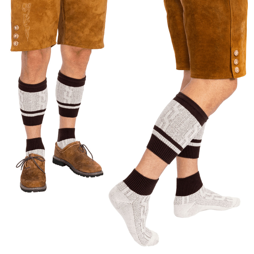 SOCKS MEN LOFERL BROWN HEATHER WHITE