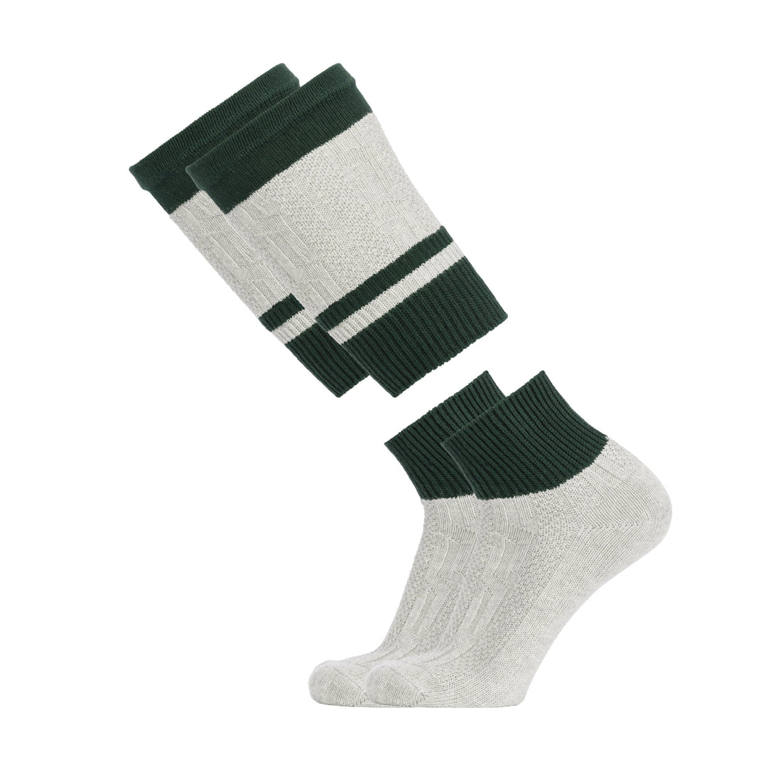 SOCKS MEN LOFERL GREEN HEATHER WHITE