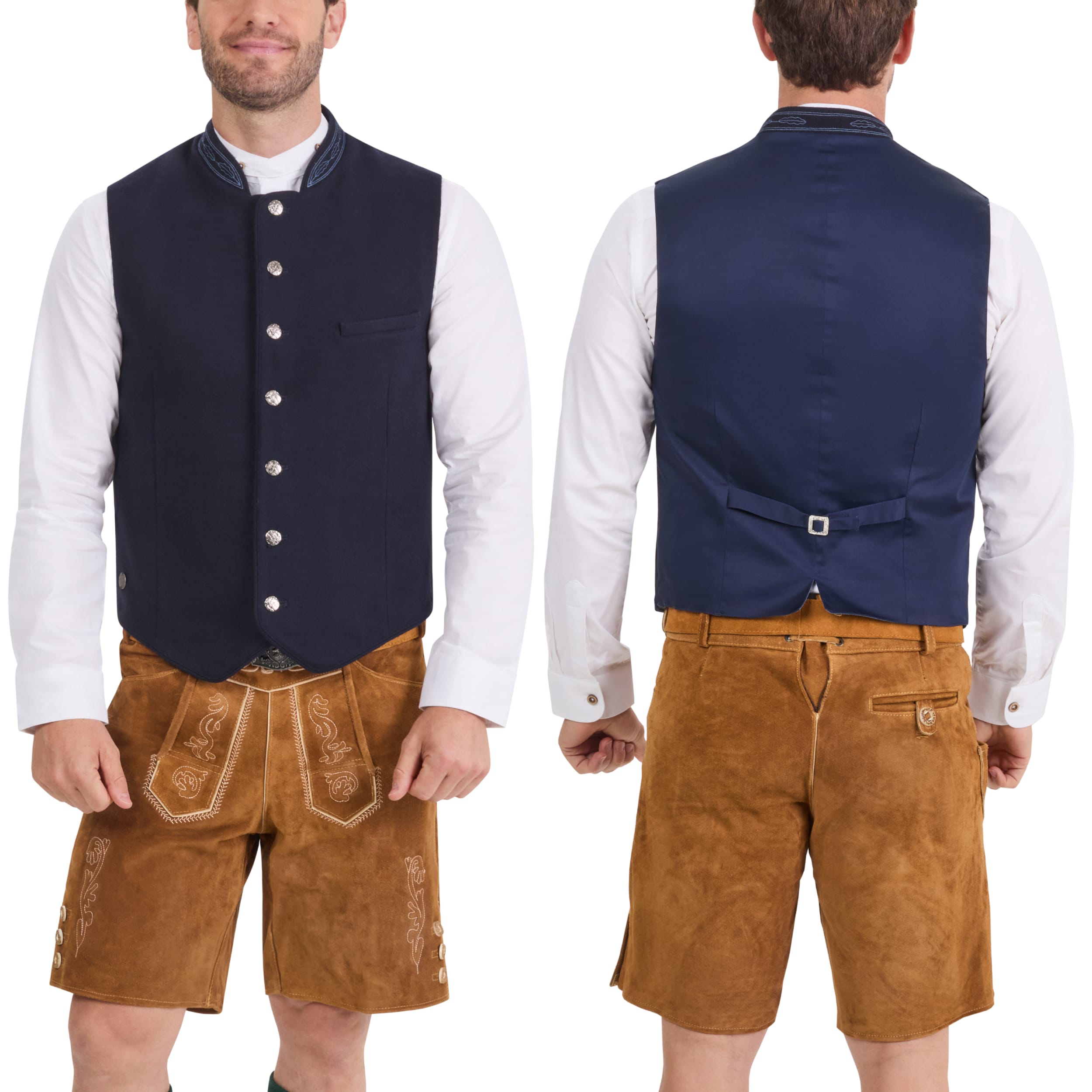 Bavaria Trachten Lederhosen Vest Men Blue Oktoberfest 