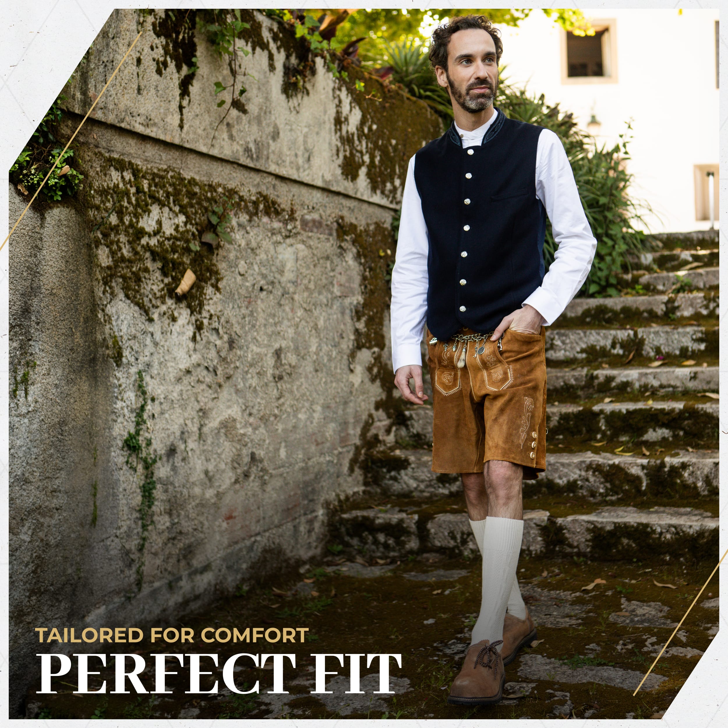 Bavaria Trachten Lederhosen Vest Men Gray Oktoberfest 