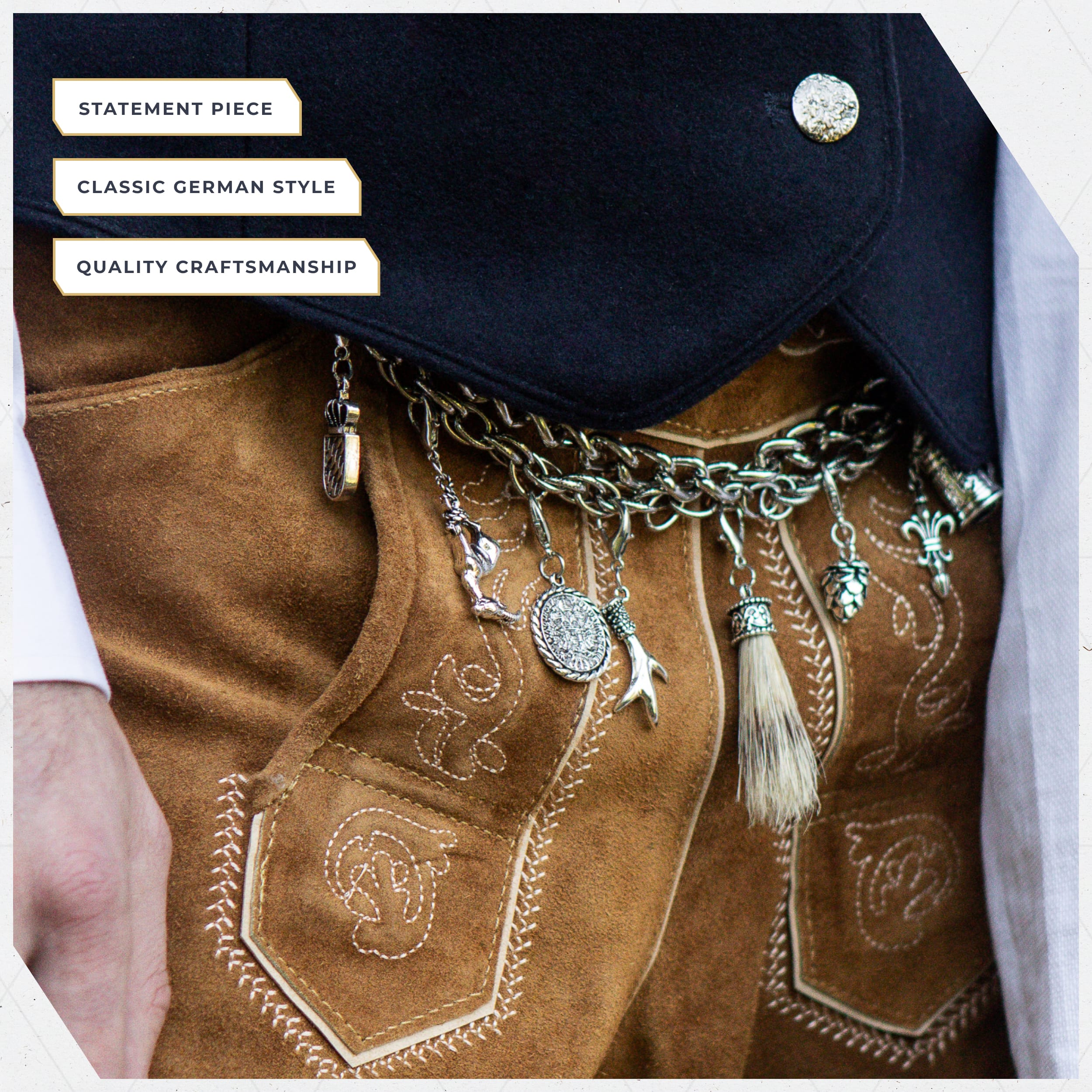 BT-AC-M-CHVR-1 Bavaria Trachten Lederhosen Charivari Oktoberfest 
