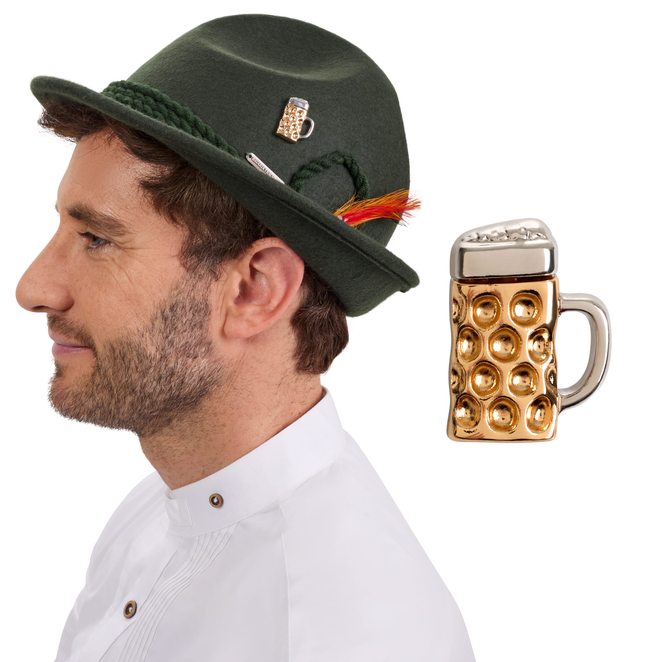 BT-AC-M-PN-BRM Bavaria Trachten Oktoberfest Beer Mug Hat Pin Oktoberfest 