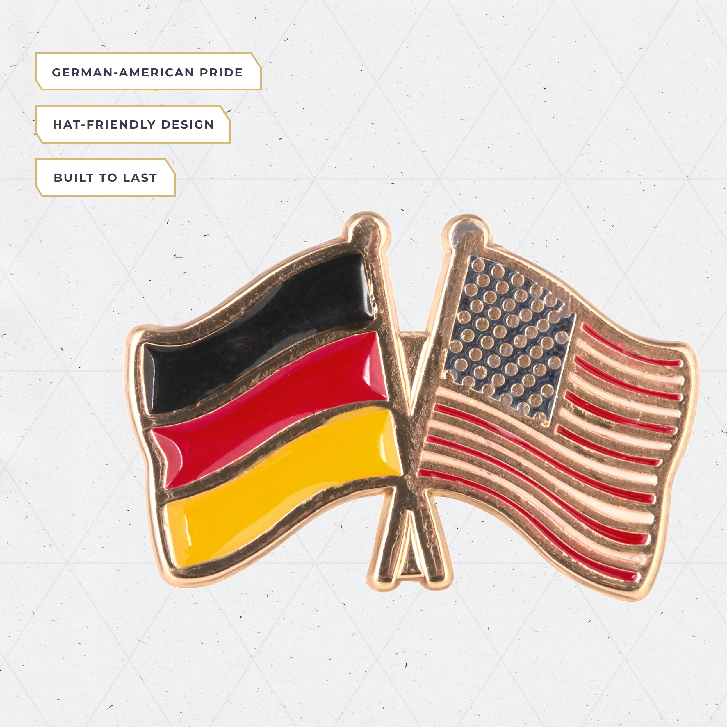 BT-AC-M-PN-FLG Bavaria Trachten USA & Germany Flag Hat Pin Oktoberfest 