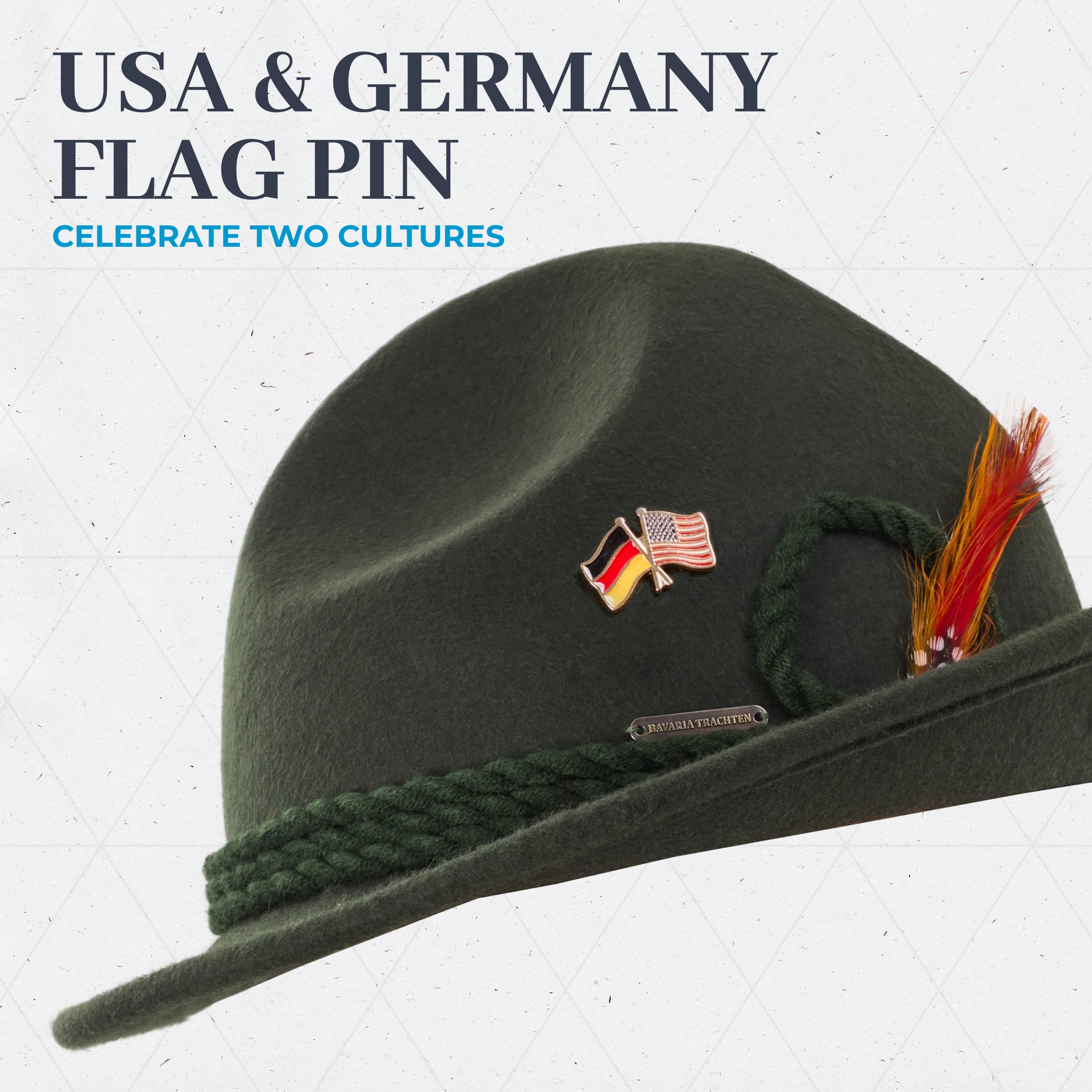 BT-AC-M-PN-FLG Bavaria Trachten USA & Germany Flag Hat Pin Oktoberfest 