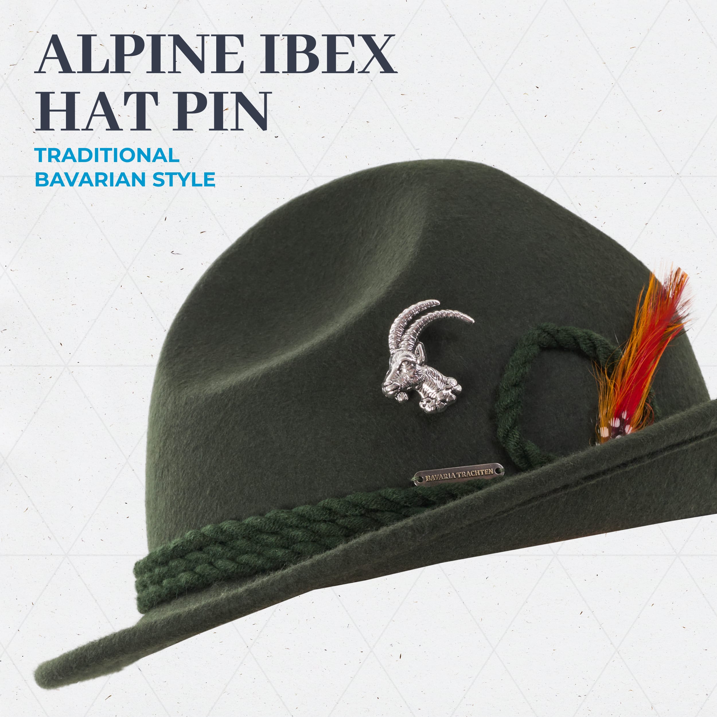 BT-AC-M-PN-GT Bavaria Trachten Alpine Ibex Hat Pin Oktoberfest 