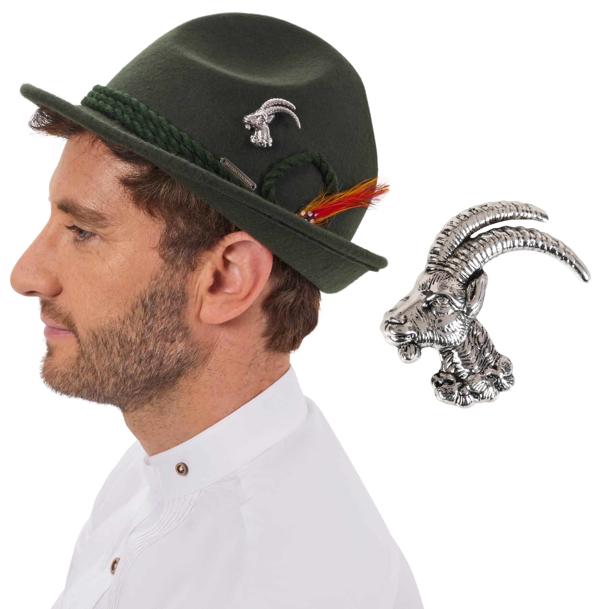 BT-AC-M-PN-GT Bavaria Trachten Alpine Ibex Hat Pin Oktoberfest 