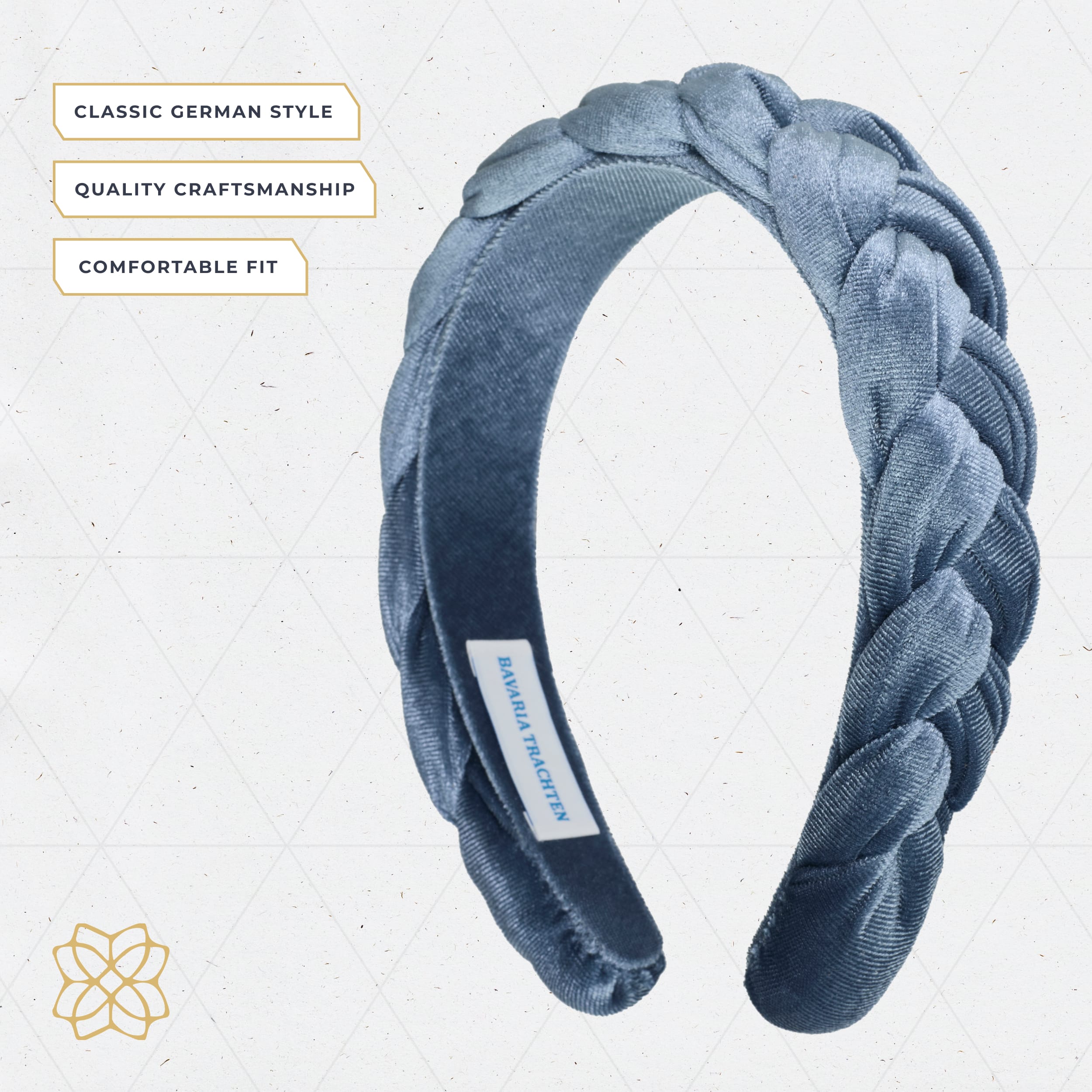 BT-W-HB-BRD-BLU Bavaria Trachten Braided Headband Blue Oktoberfest 