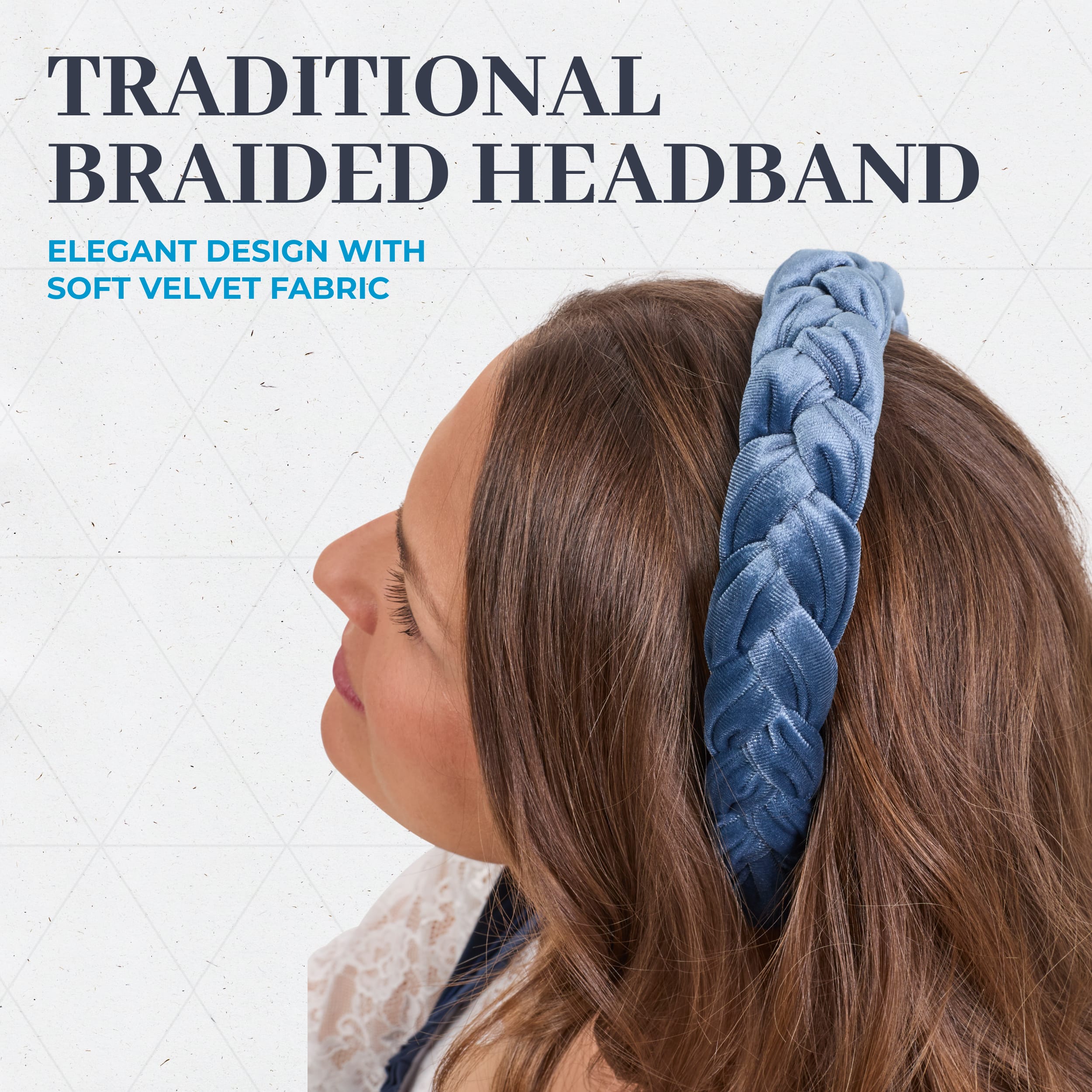 BT-W-HB-BRD-BLU Bavaria Trachten Braided Headband Blue Oktoberfest 