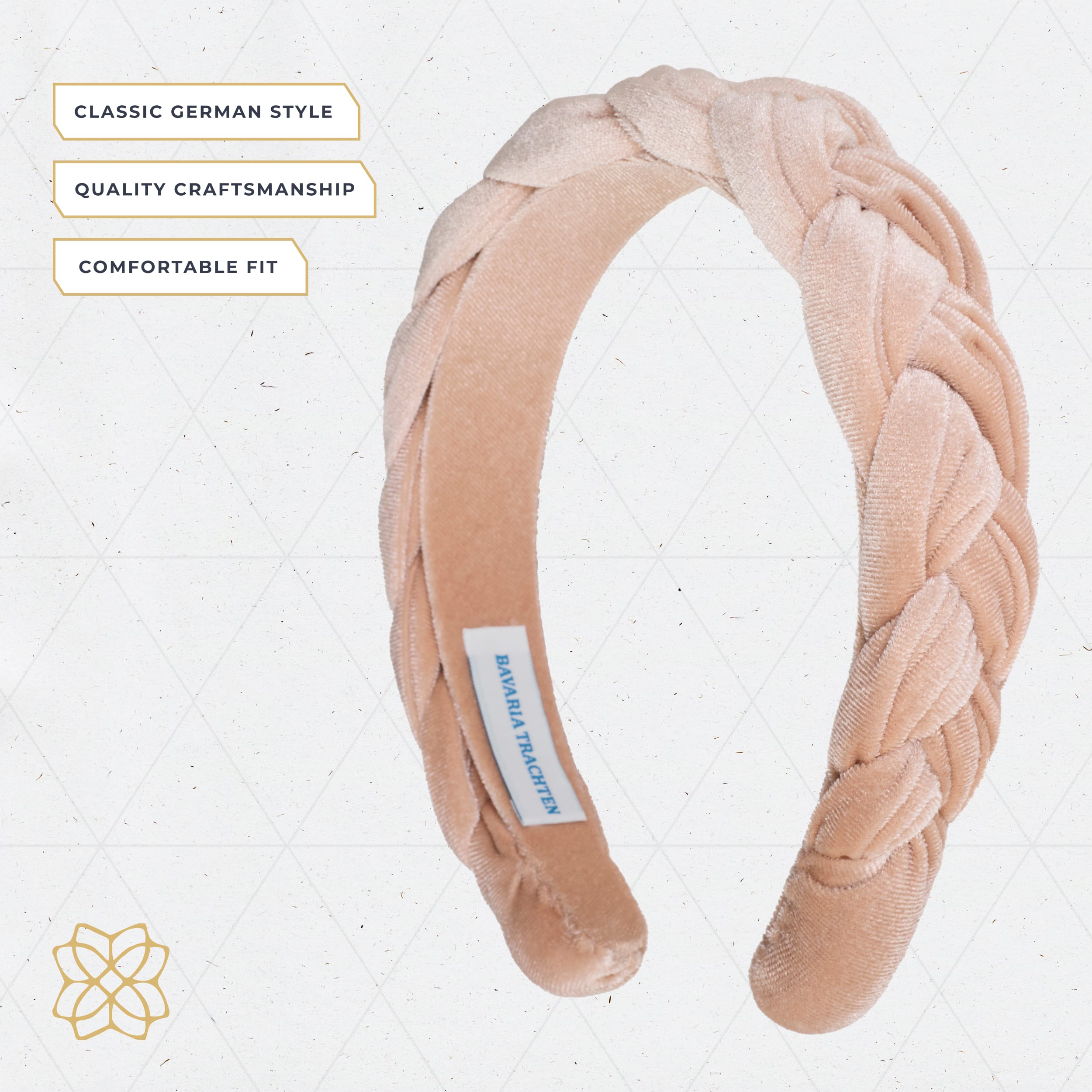 BT-W-HB-BRD-GLD Bavaria Trachten Braided Headband Gold Oktoberfest 