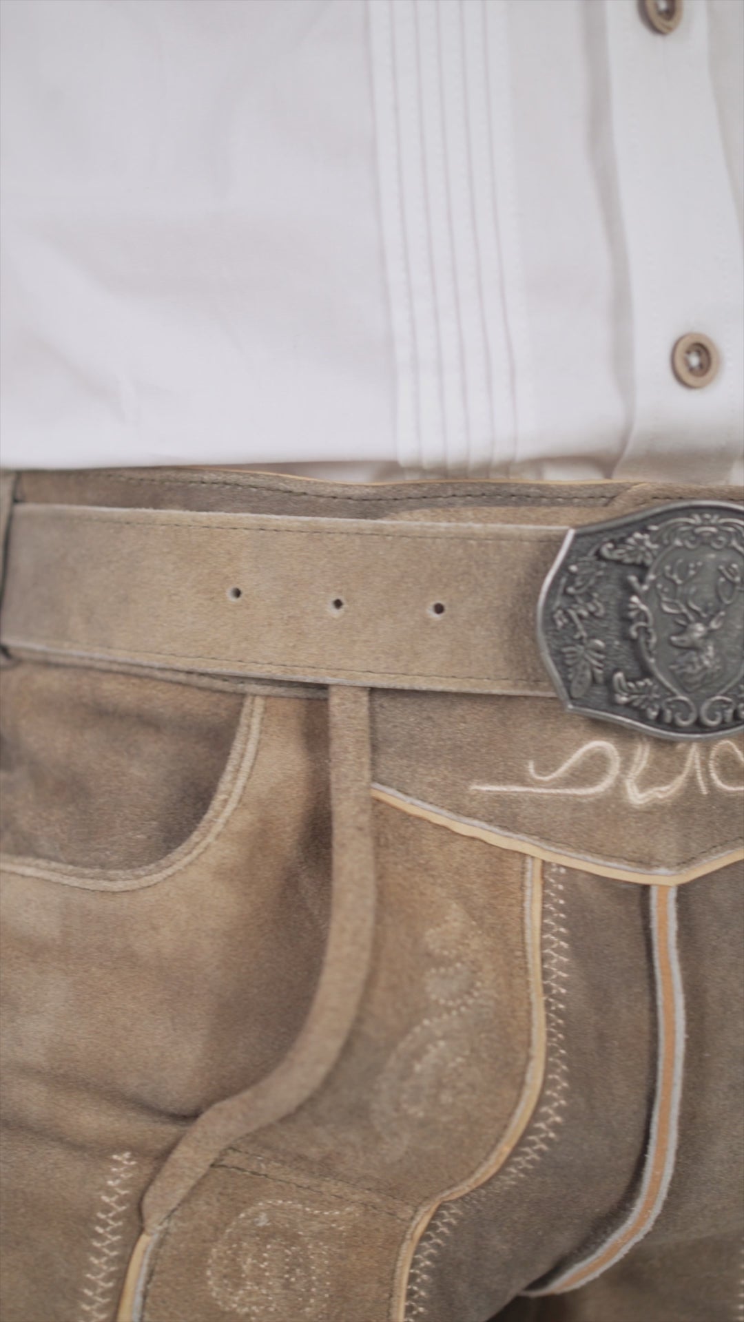 Lederhosen Belt Mushroom Brown