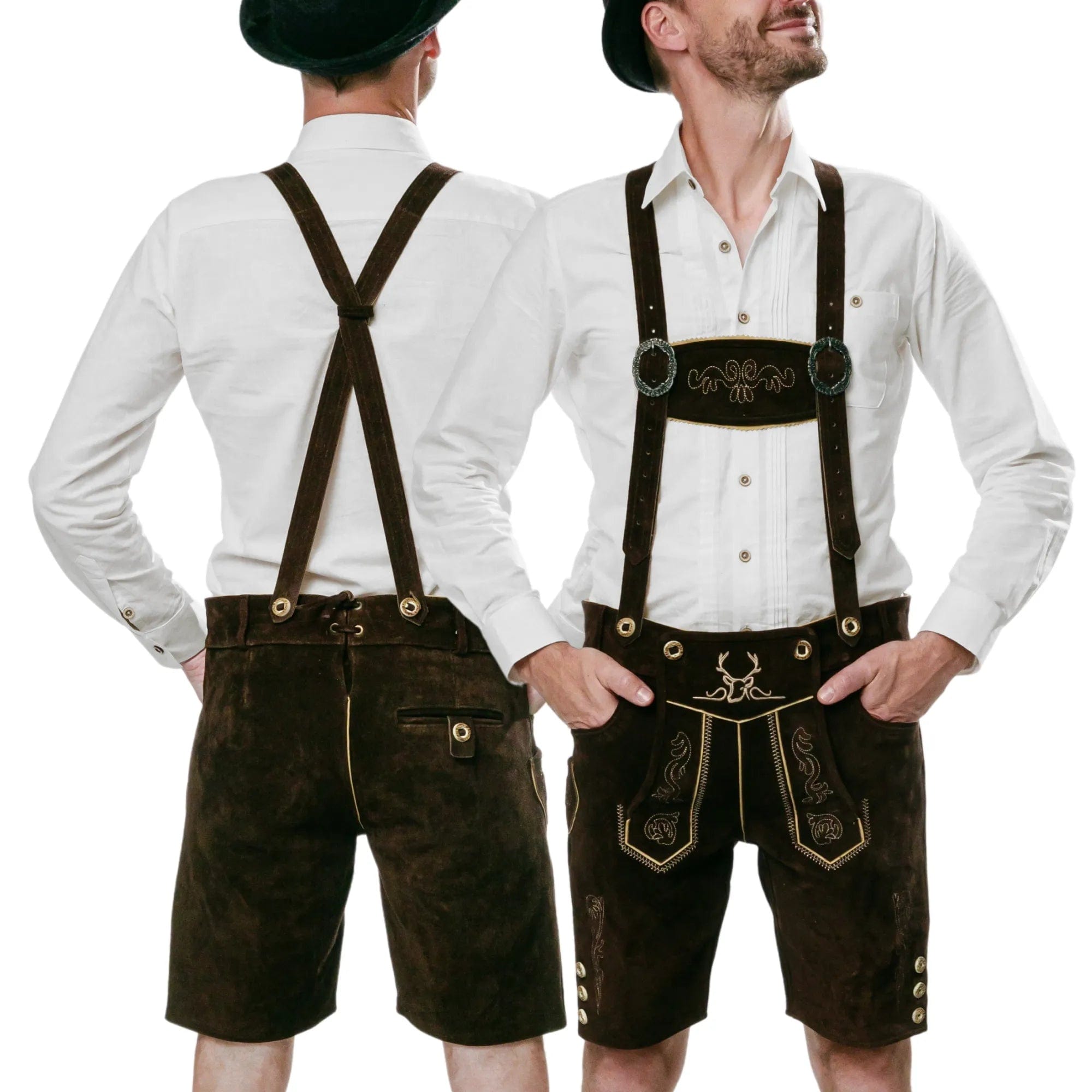 Bavaria Trachten Lederhosen Men Short Chocolate Oktoberfest 