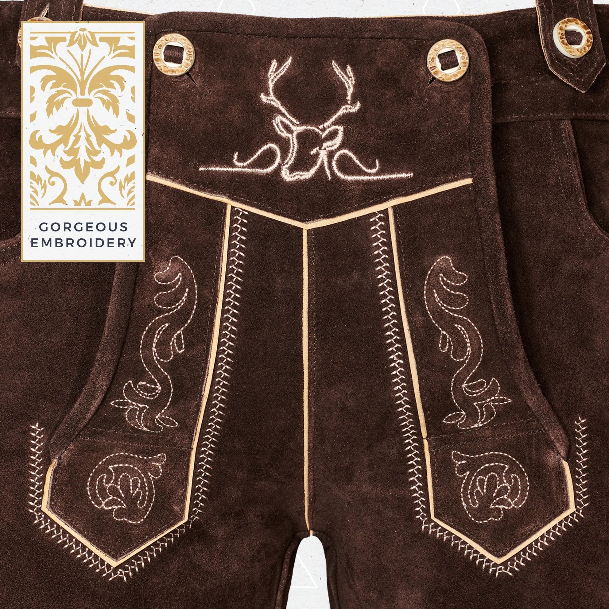 Bavaria Trachten Lederhosen Men Short Chocolate Oktoberfest 