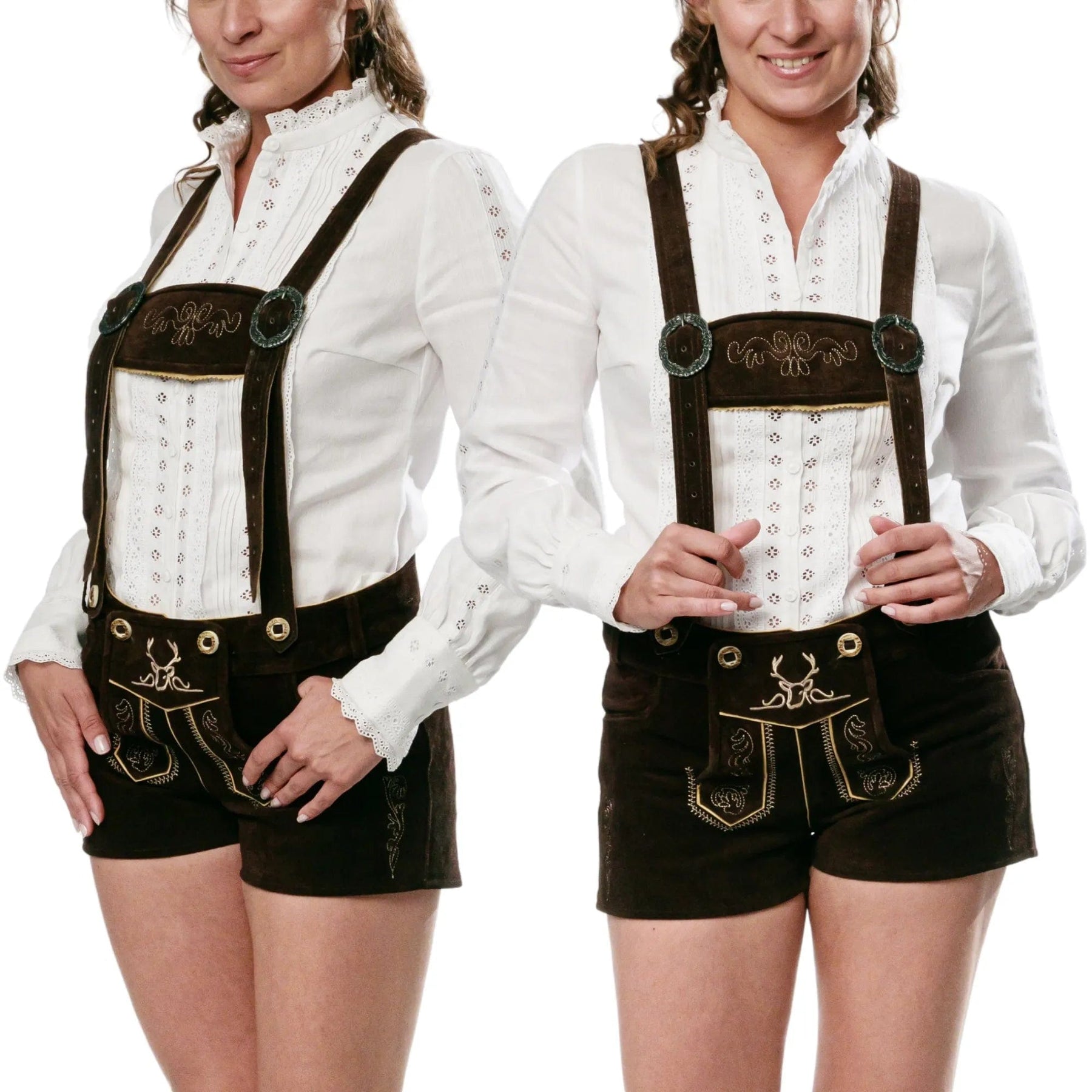 Lederhosen Women Hot Pants Chocolate – Bavaria Trachten